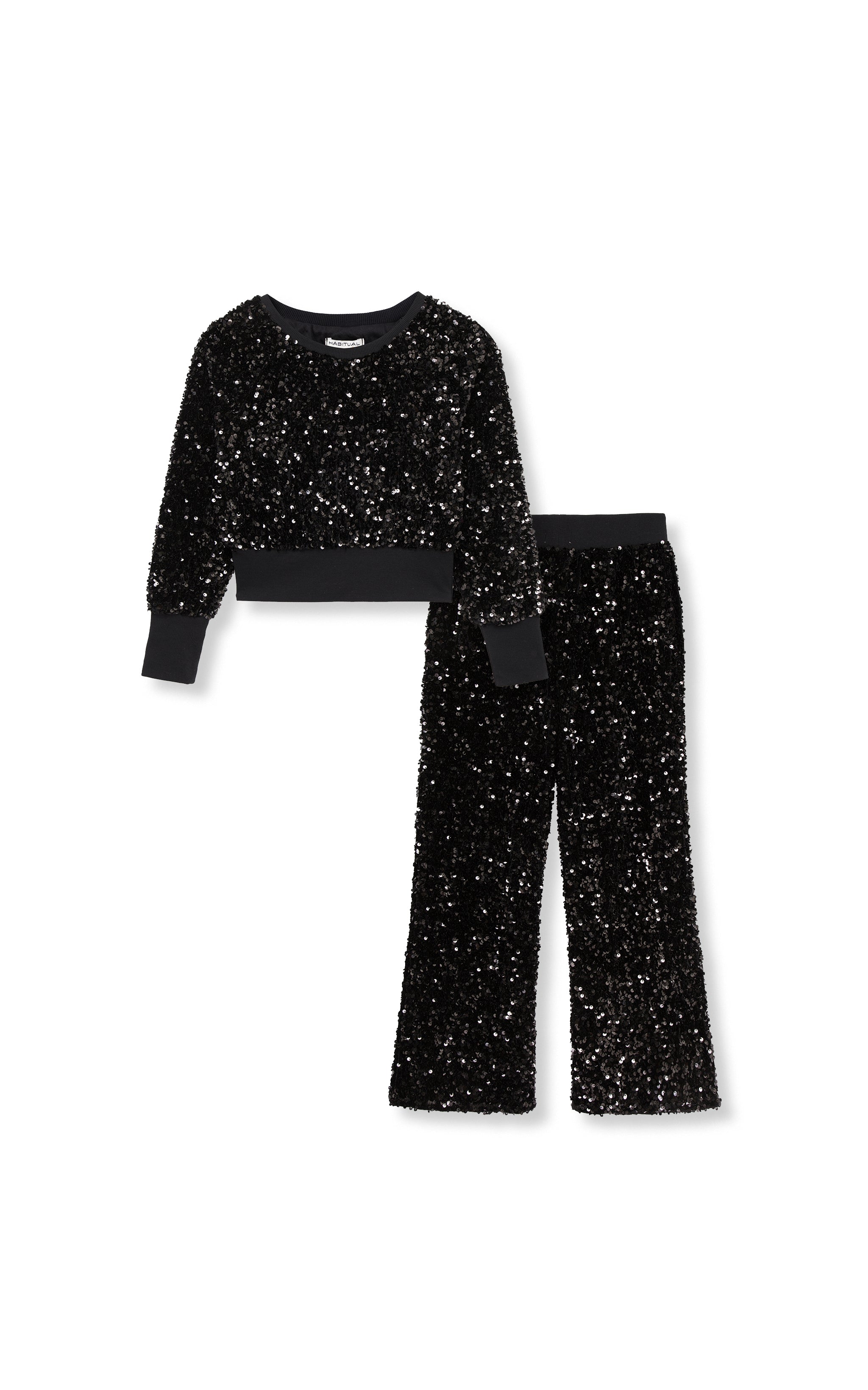 Velour Sequin Pant Set | 7-16