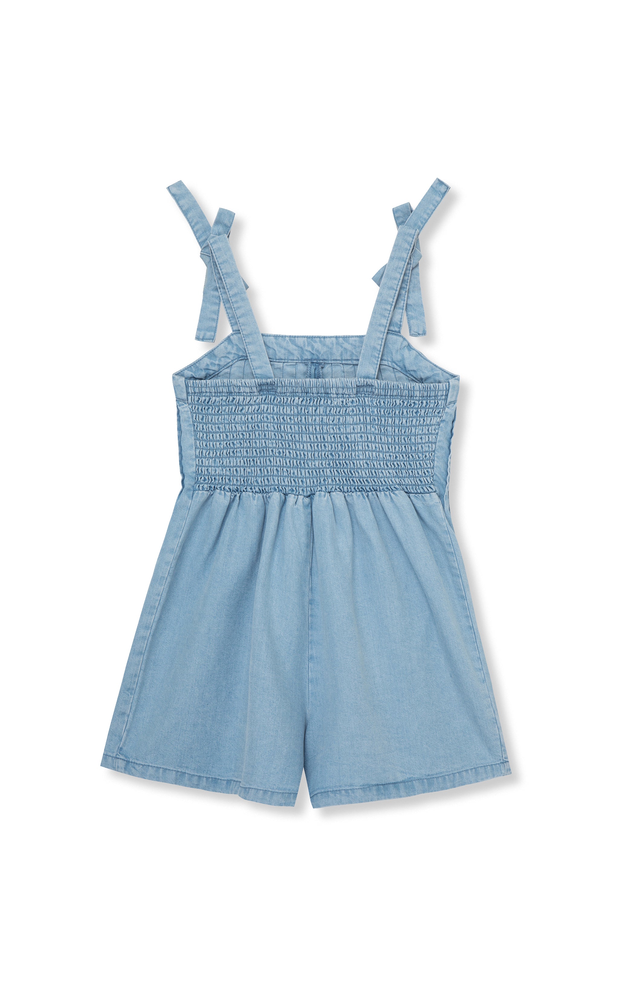 Pleated Wide Leg Linen Blend Romper | 2-6