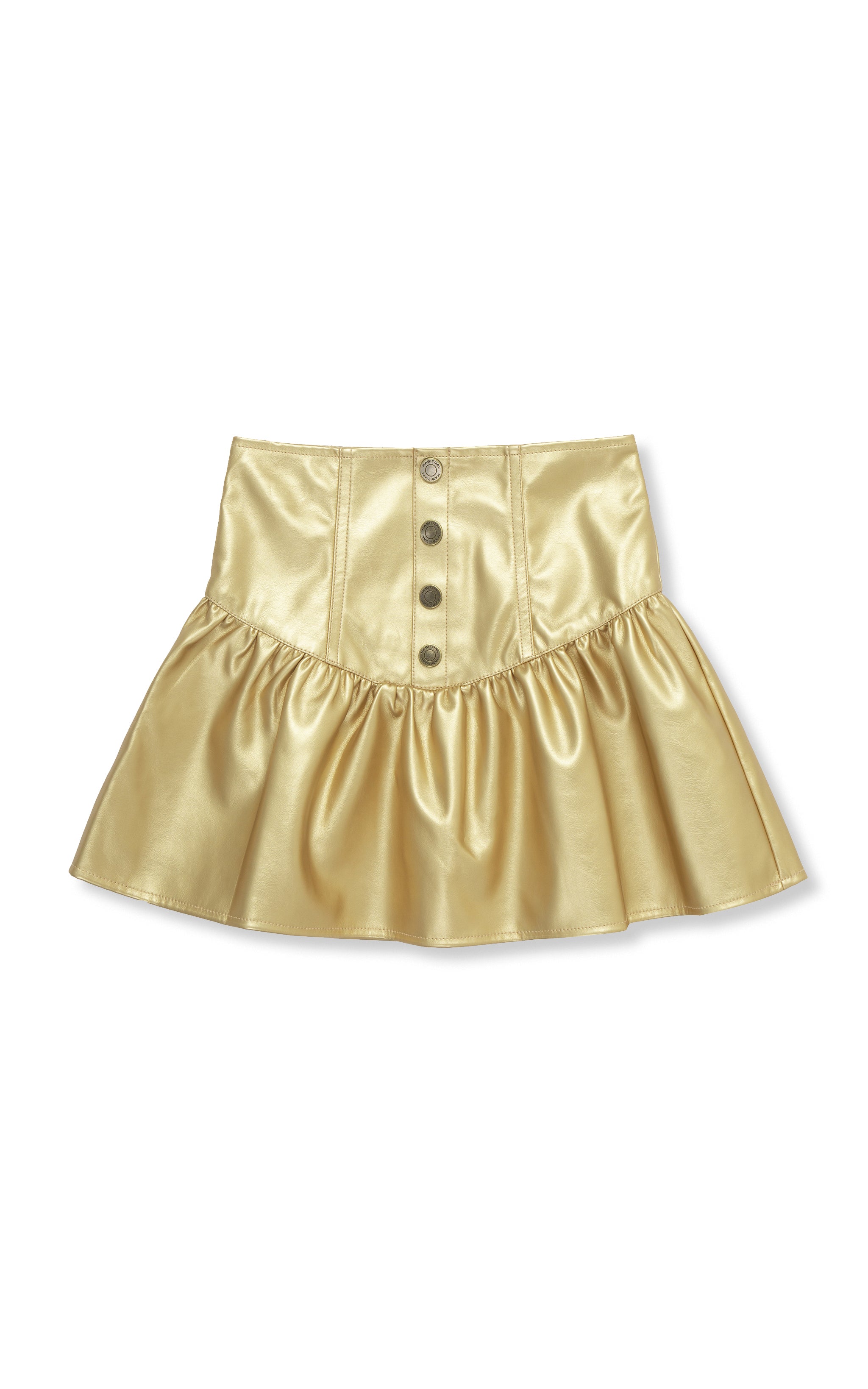 Asymmetric Metallic Ruffle Skirt | 7-16