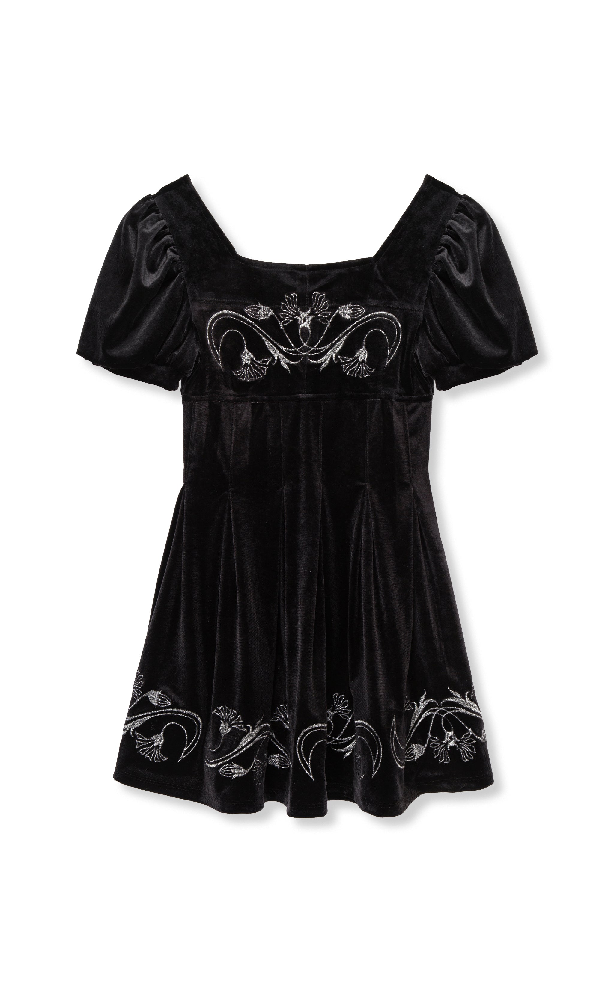 Embroidered Velour Dress | 7-16