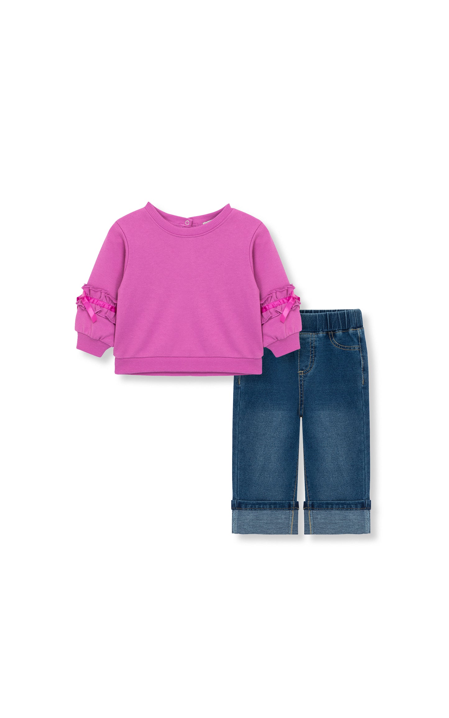 Baby Cuffed Denim Pant Set | 12-24M