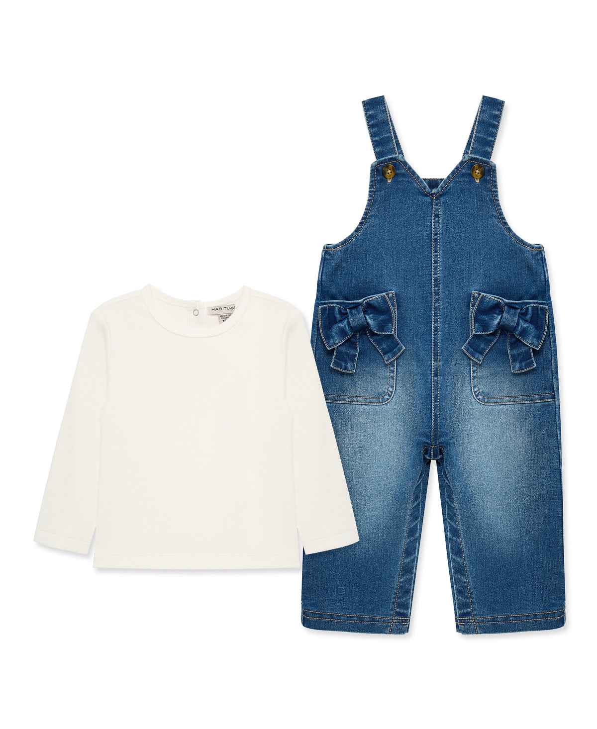 Bow Pocket Overall Set (12-24M)