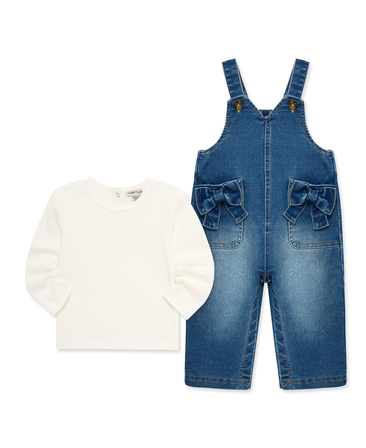 Bow Pocket Overall Set (2T-4T)