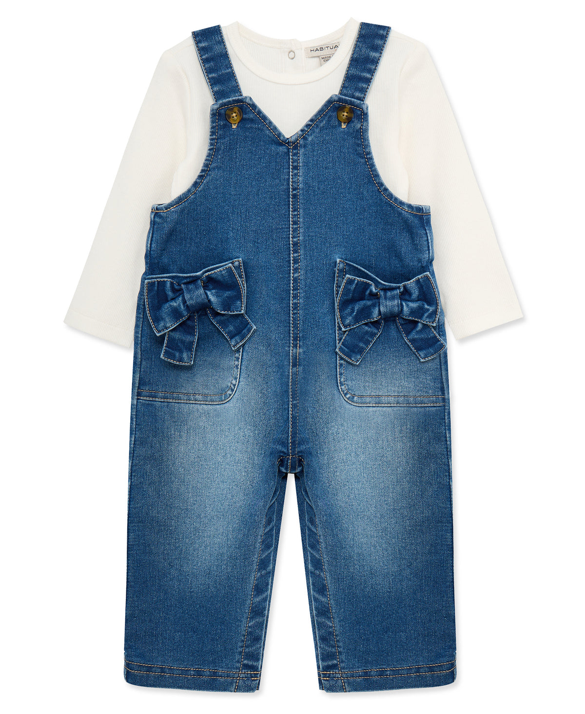 Bow Pocket Overall Set (2T-4T)