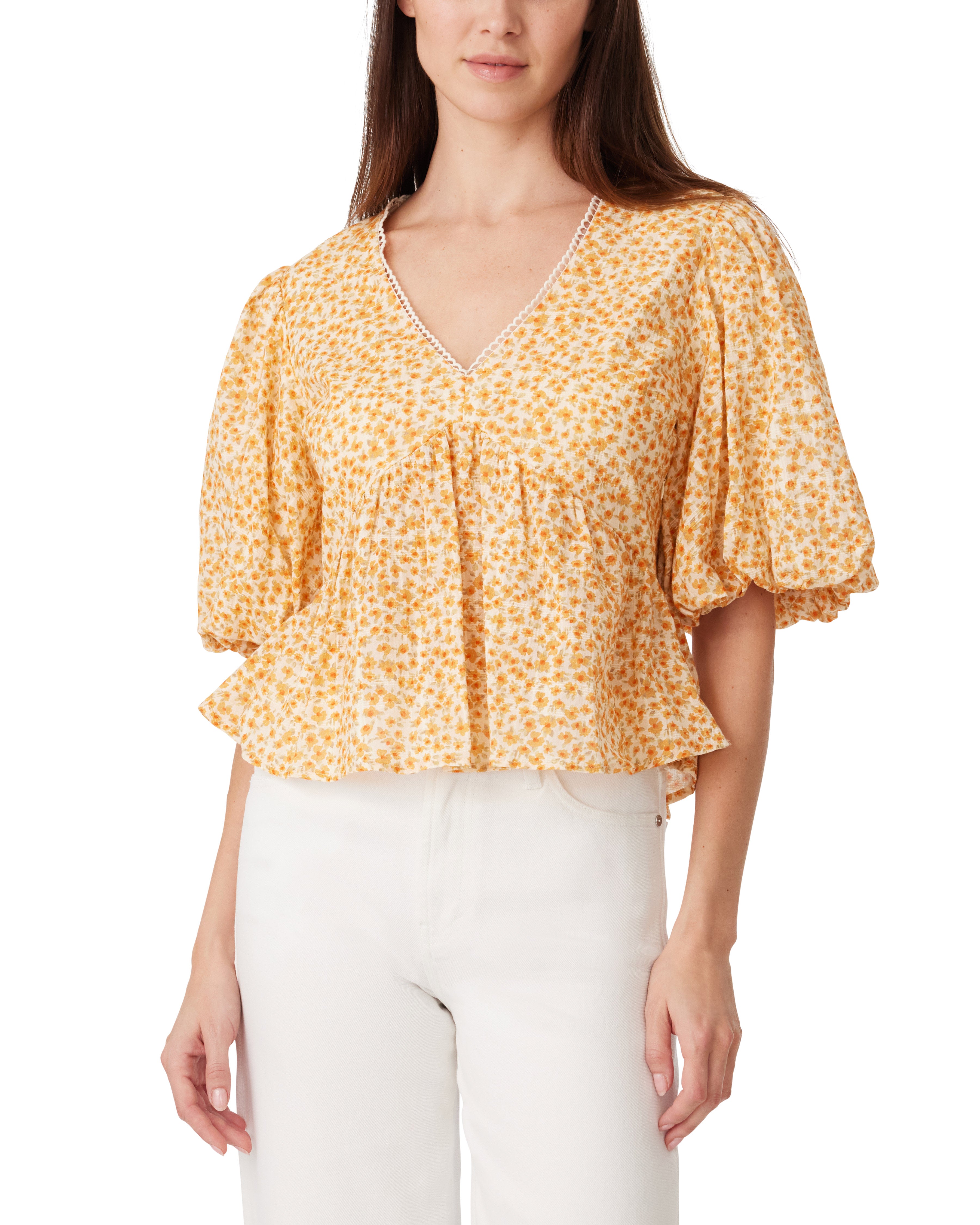 Balloon Short Sleeve Blouse