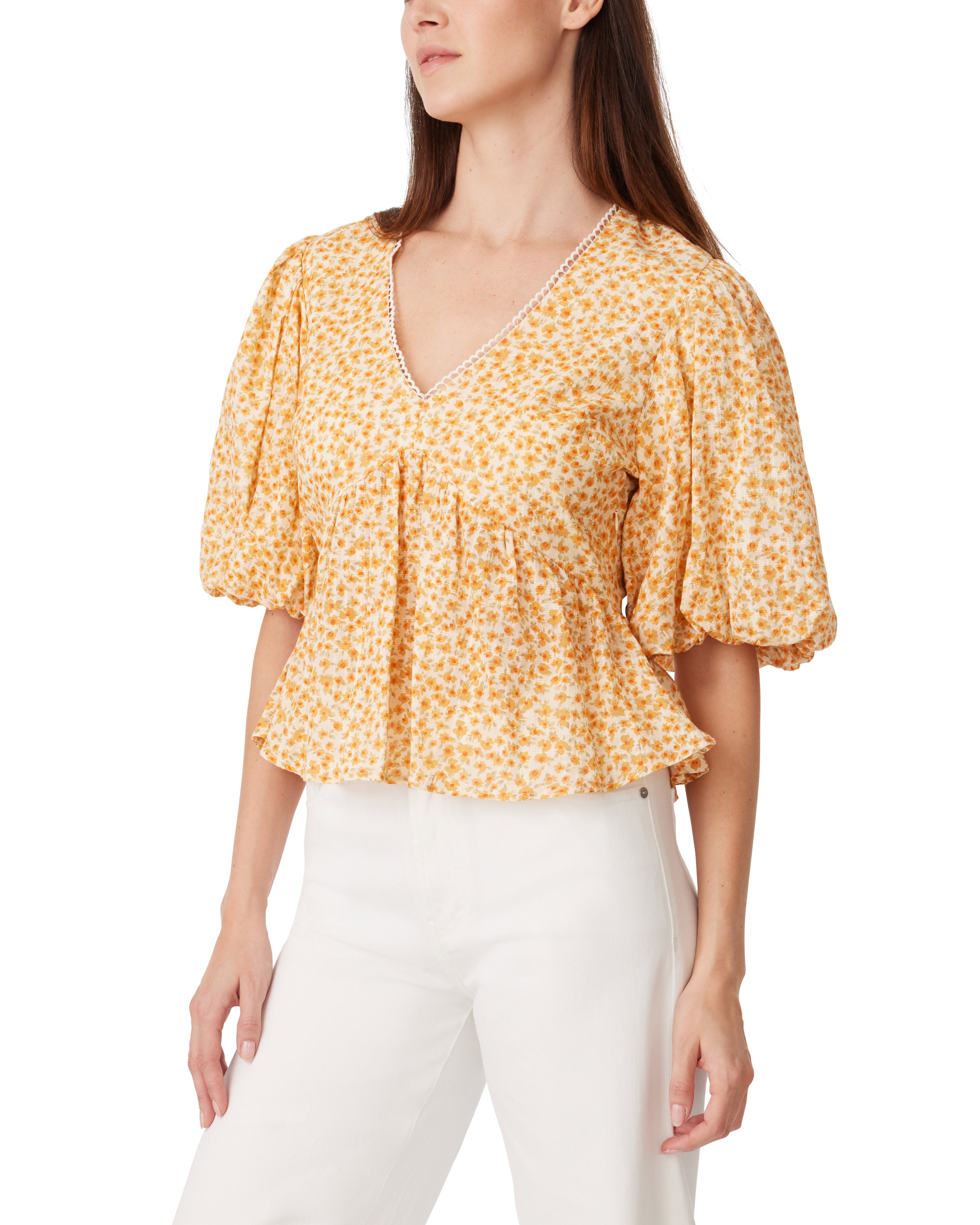 Balloon Short Sleeve Blouse