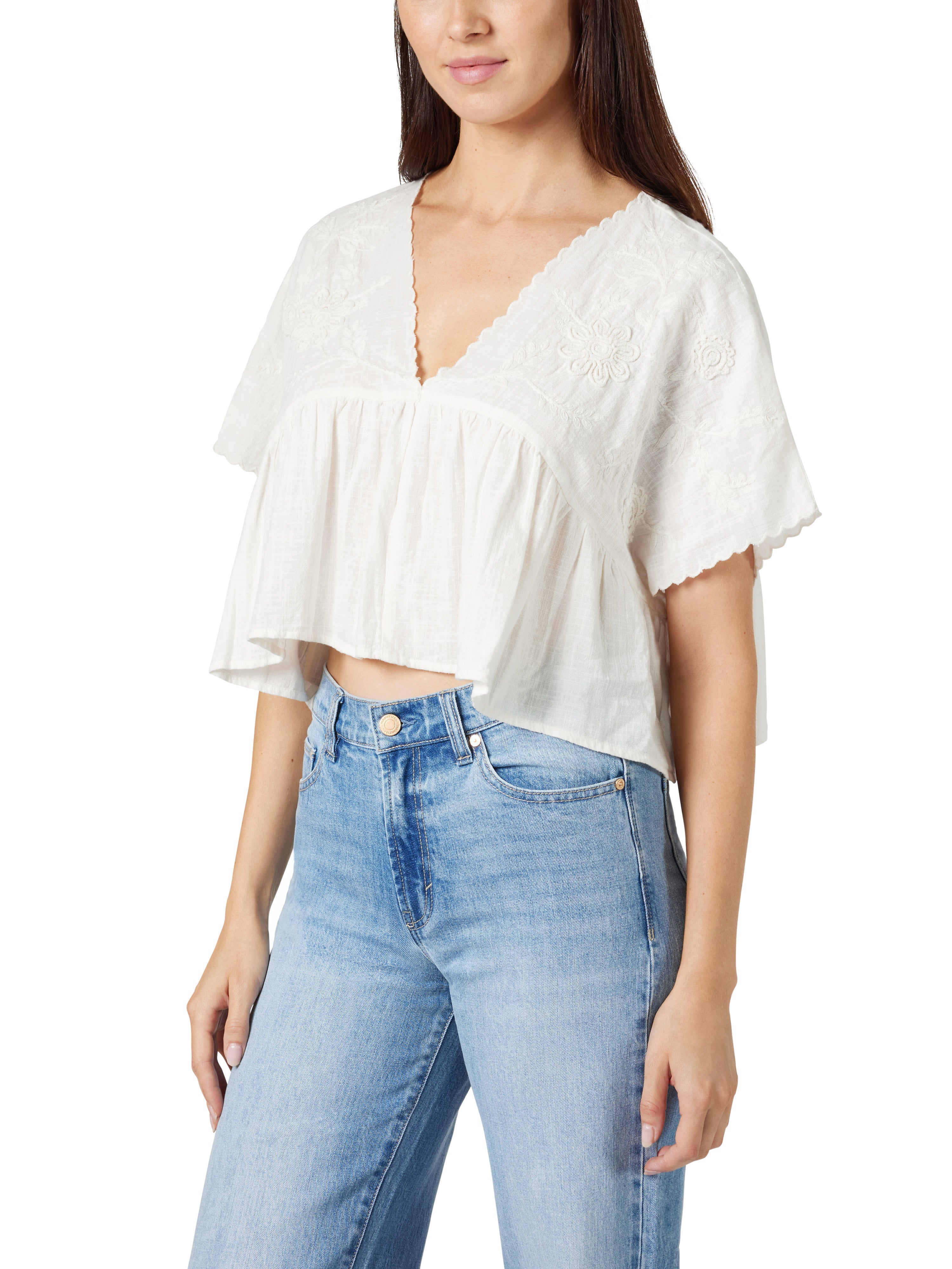 Embroidered Crop Top