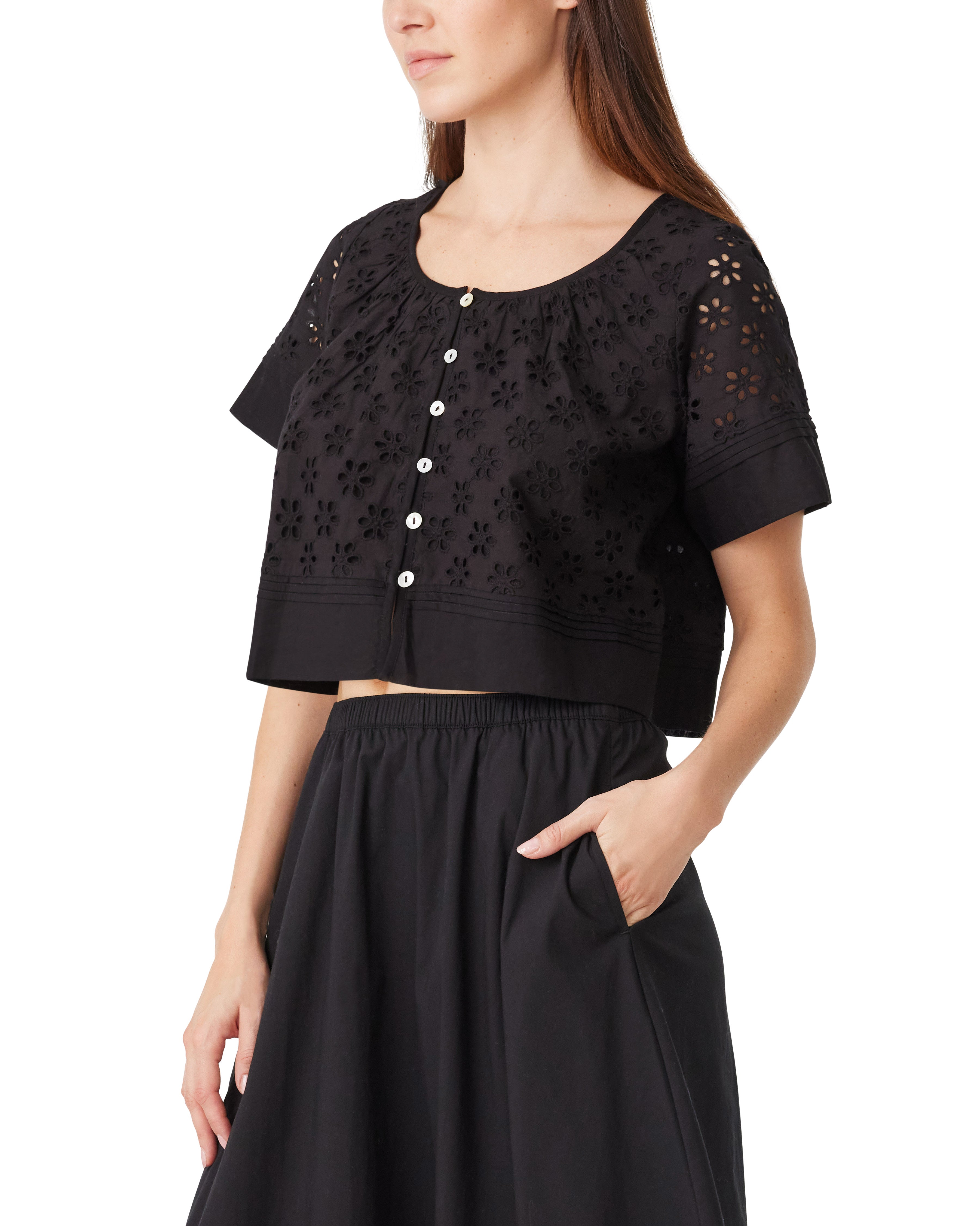 Embroidery Short Sleeve Top