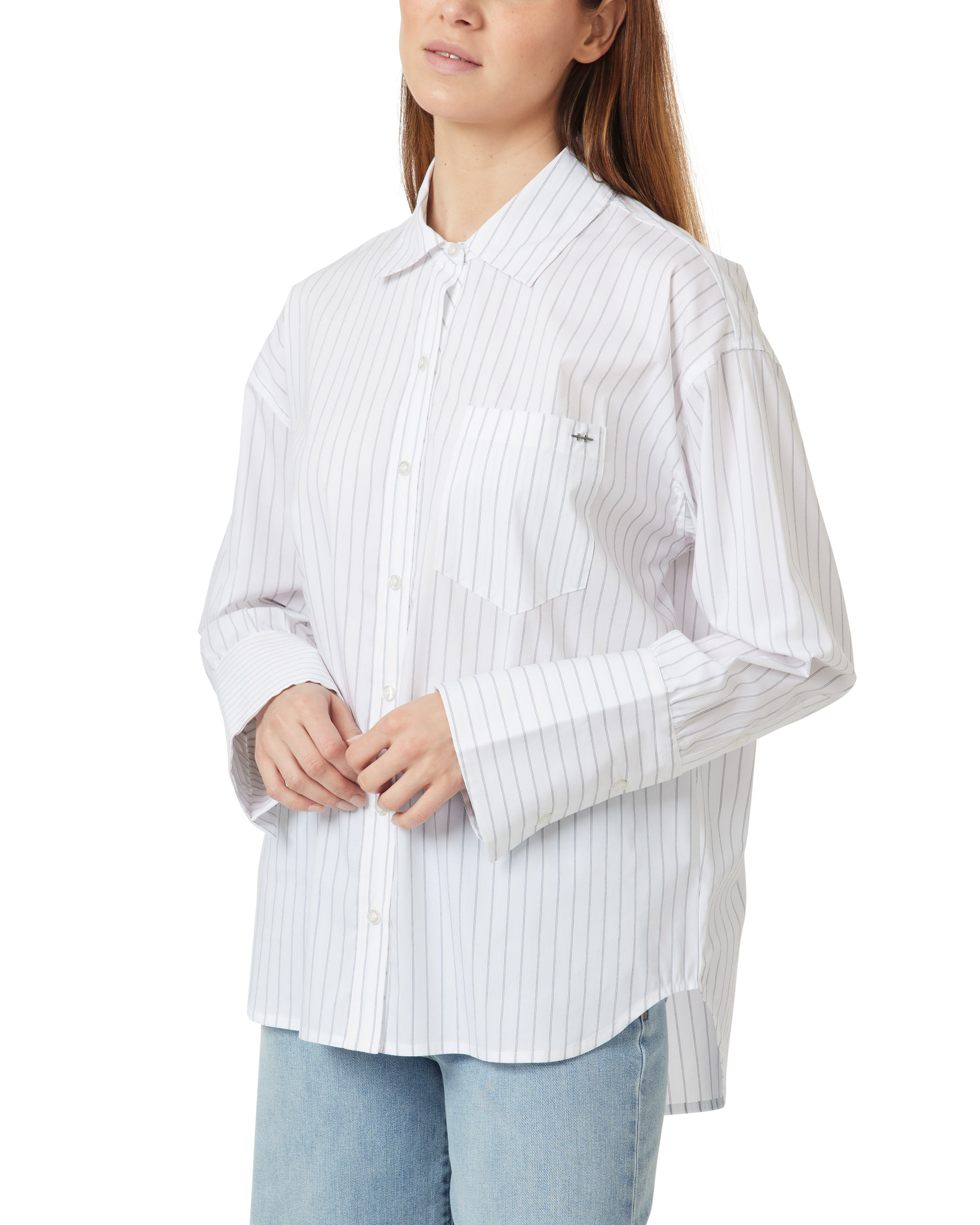 Oversized Stripe Poplin Shirt