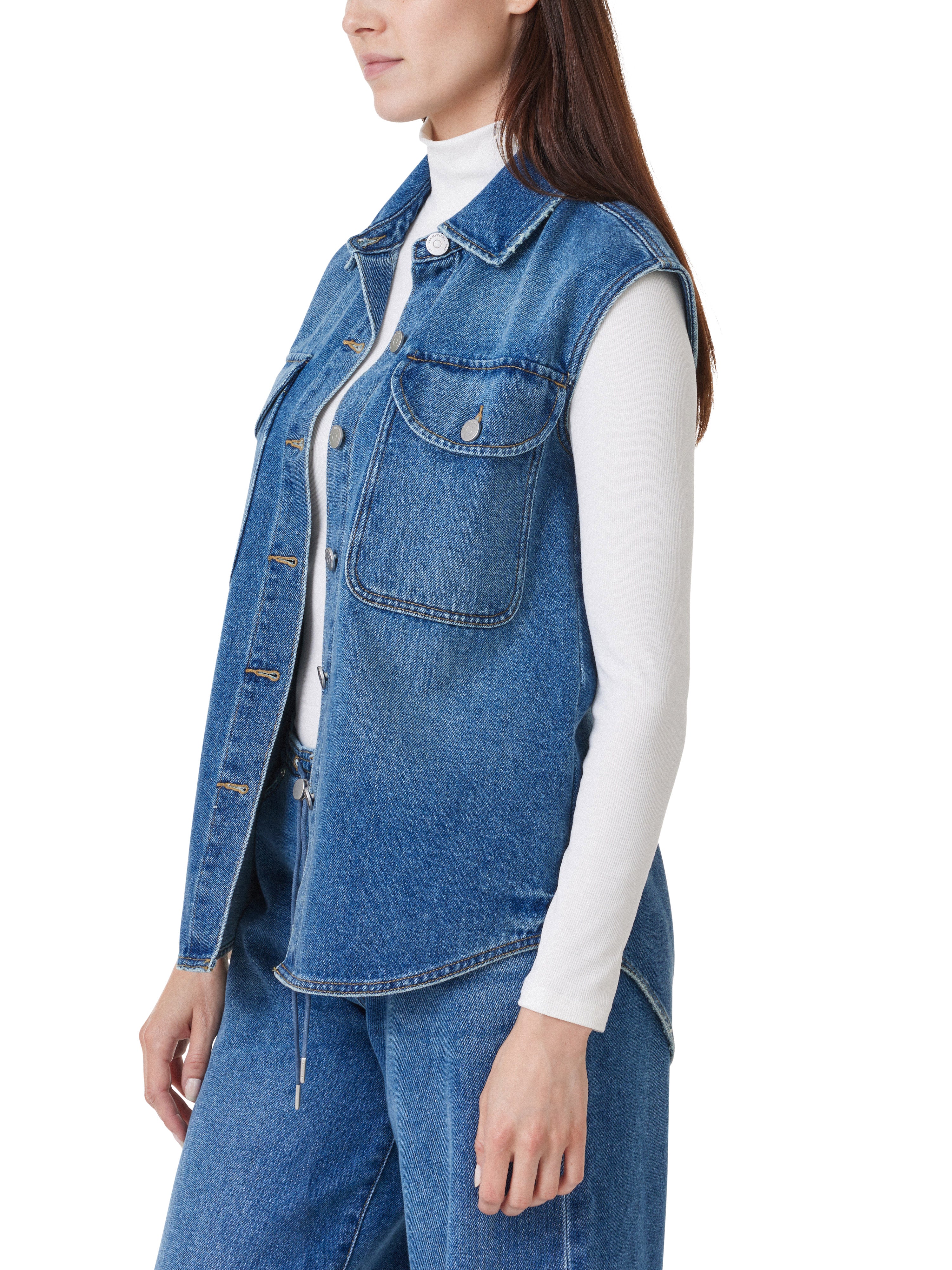 Curved Hem Shirt Vest