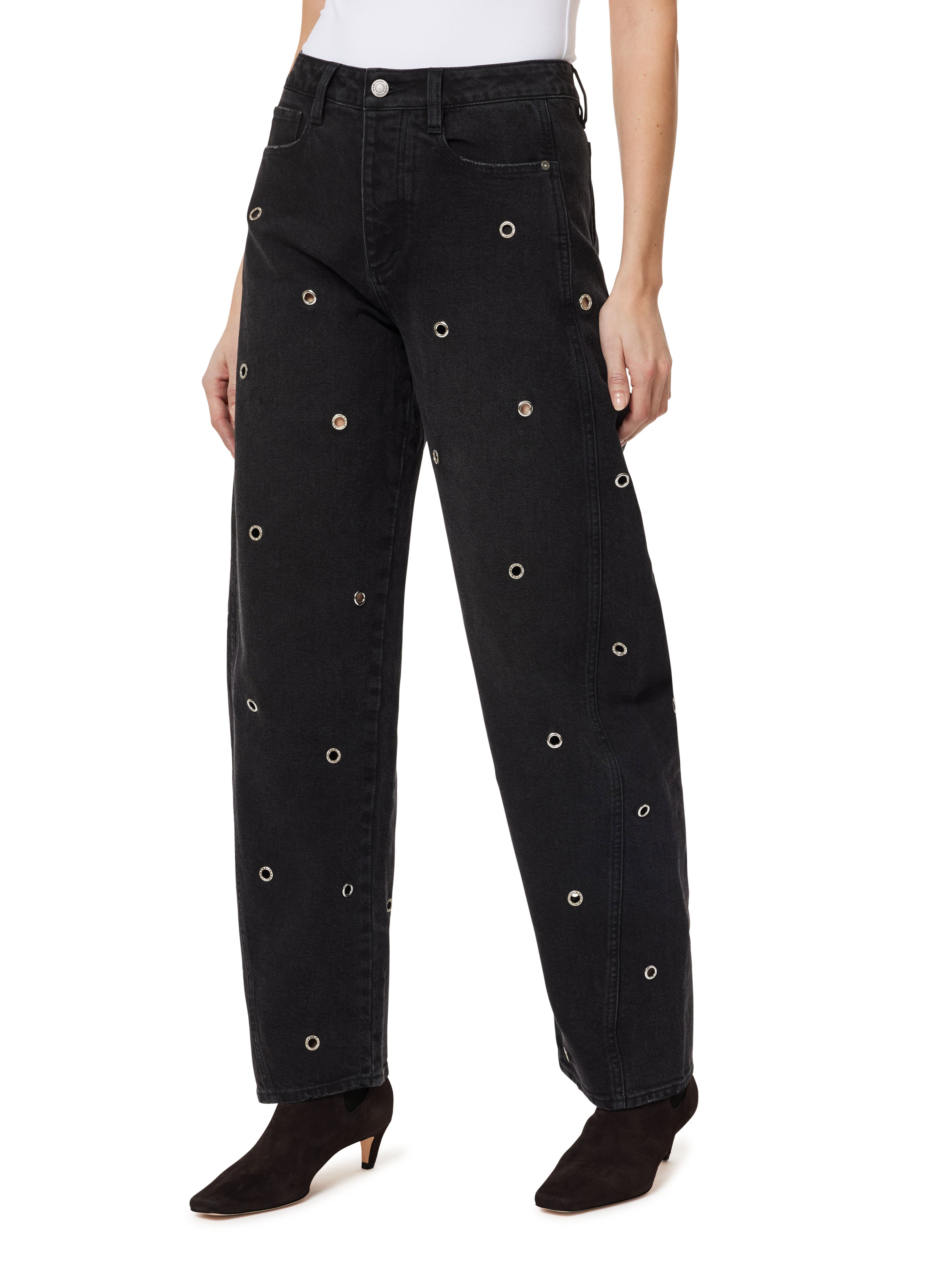 Evie High Rise Embellished Barrel Jeans