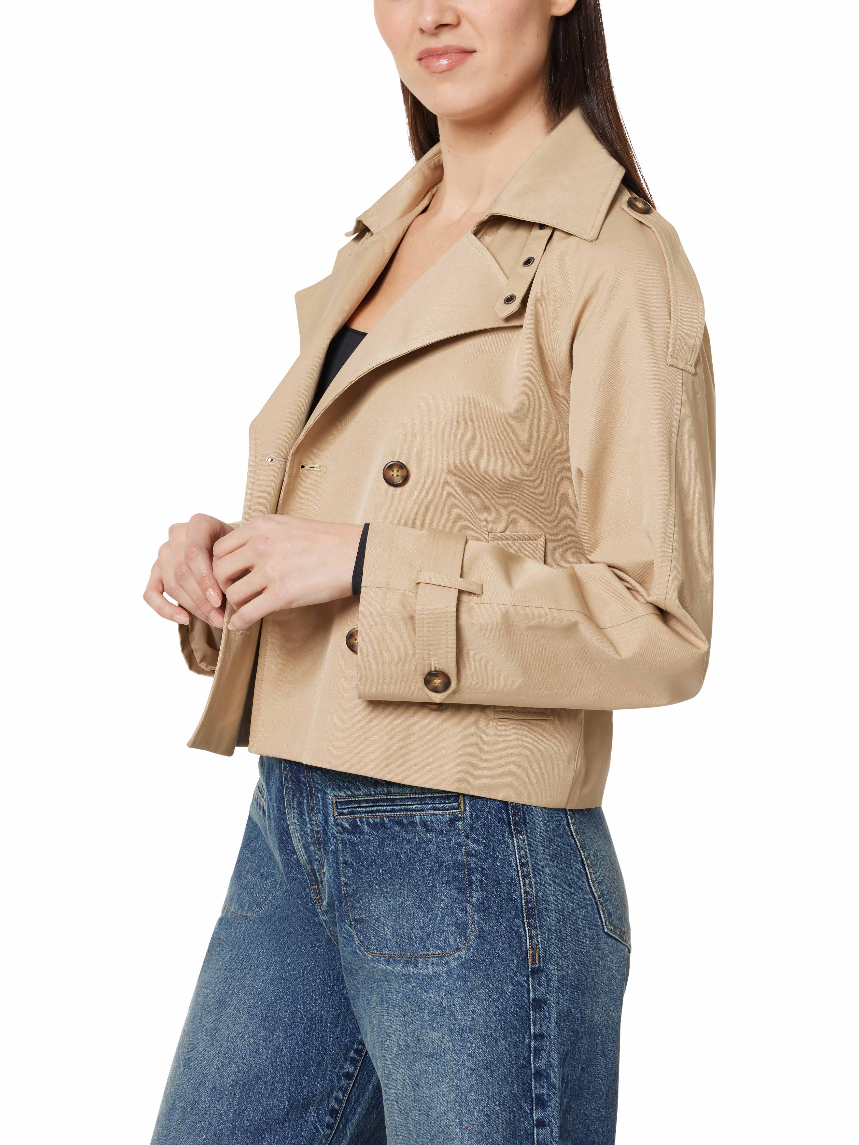 Cropped Belted Trench