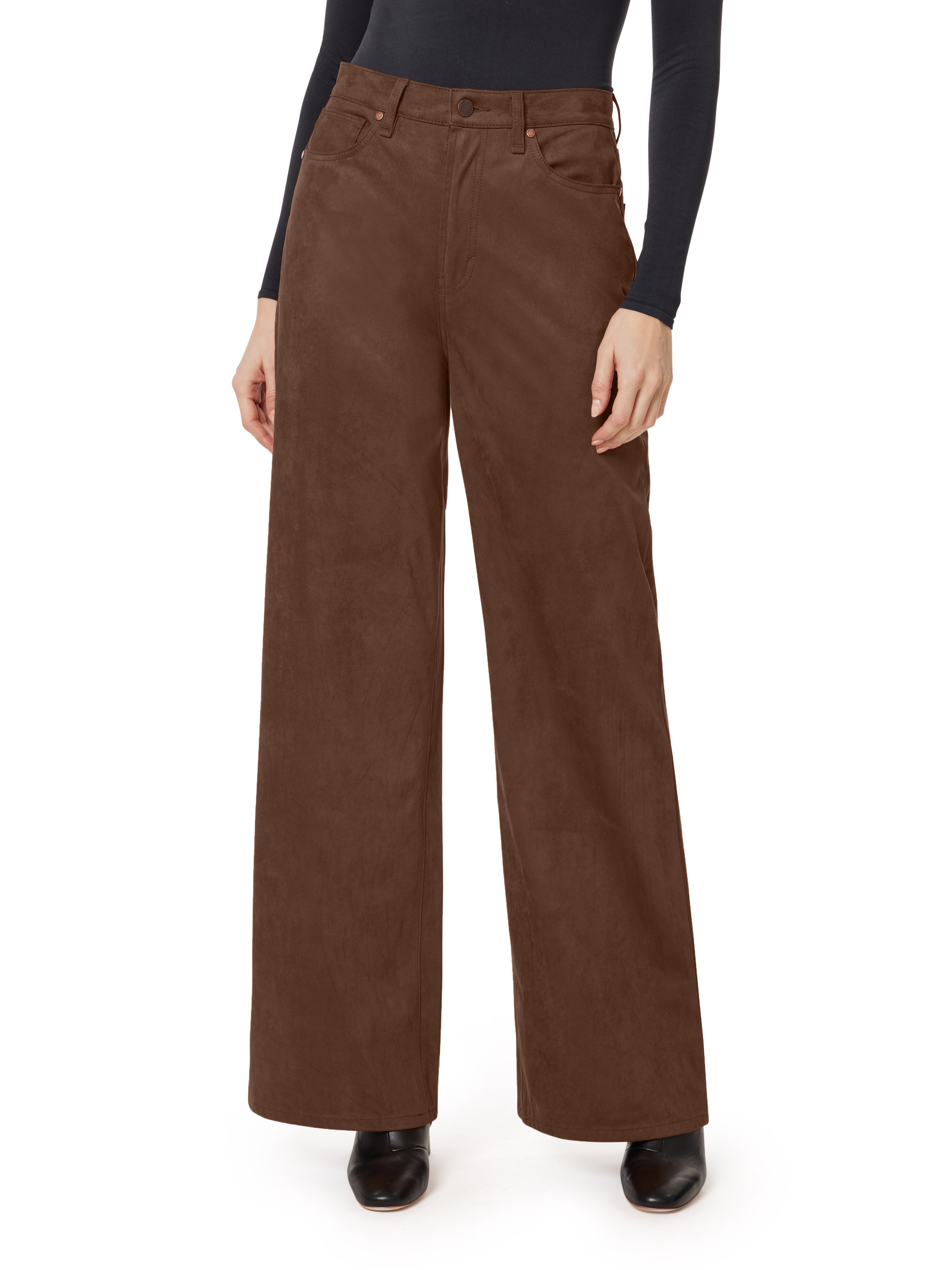 Suede Wide Leg Jeans