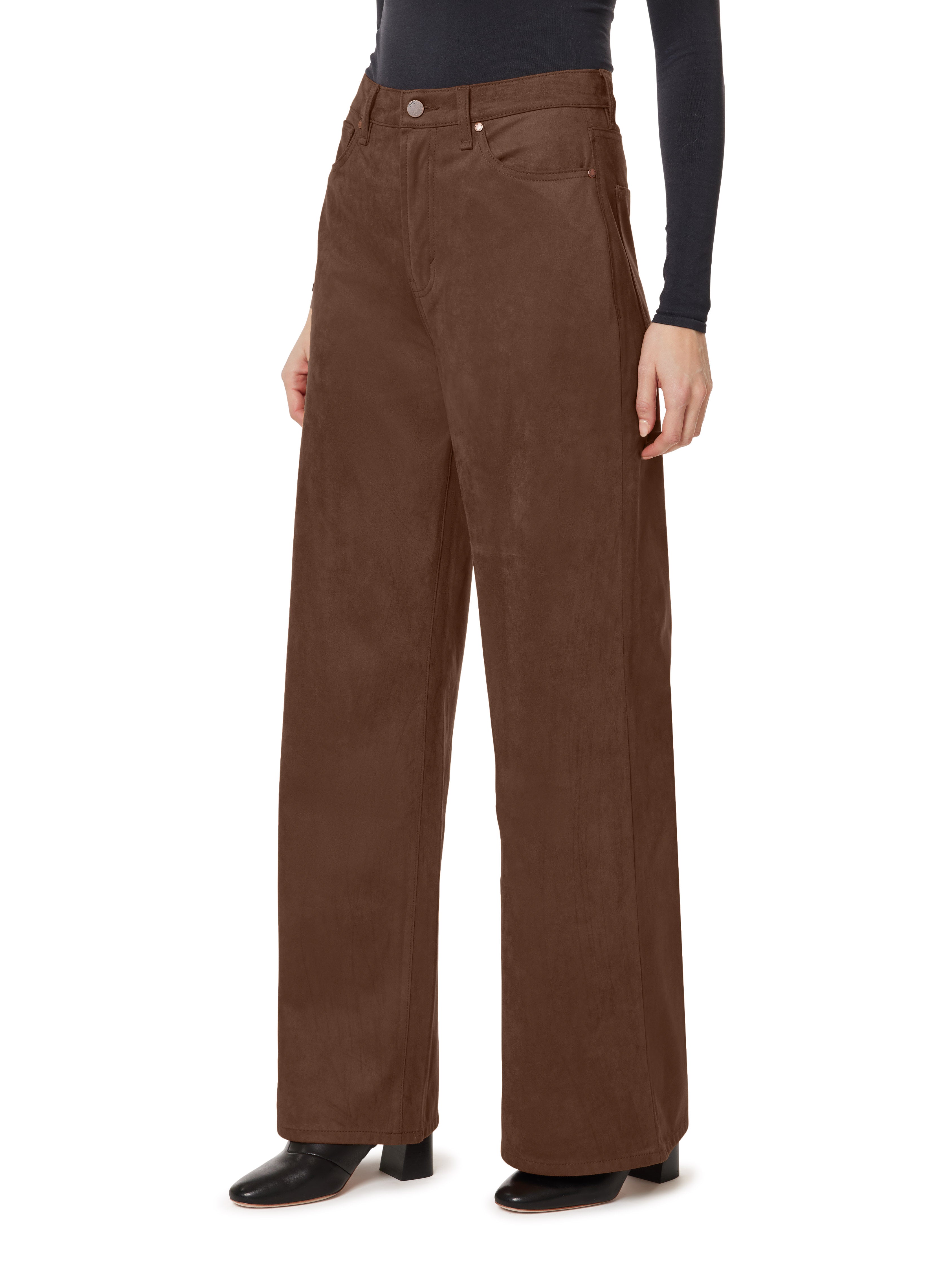 Suede Wide Leg Jeans