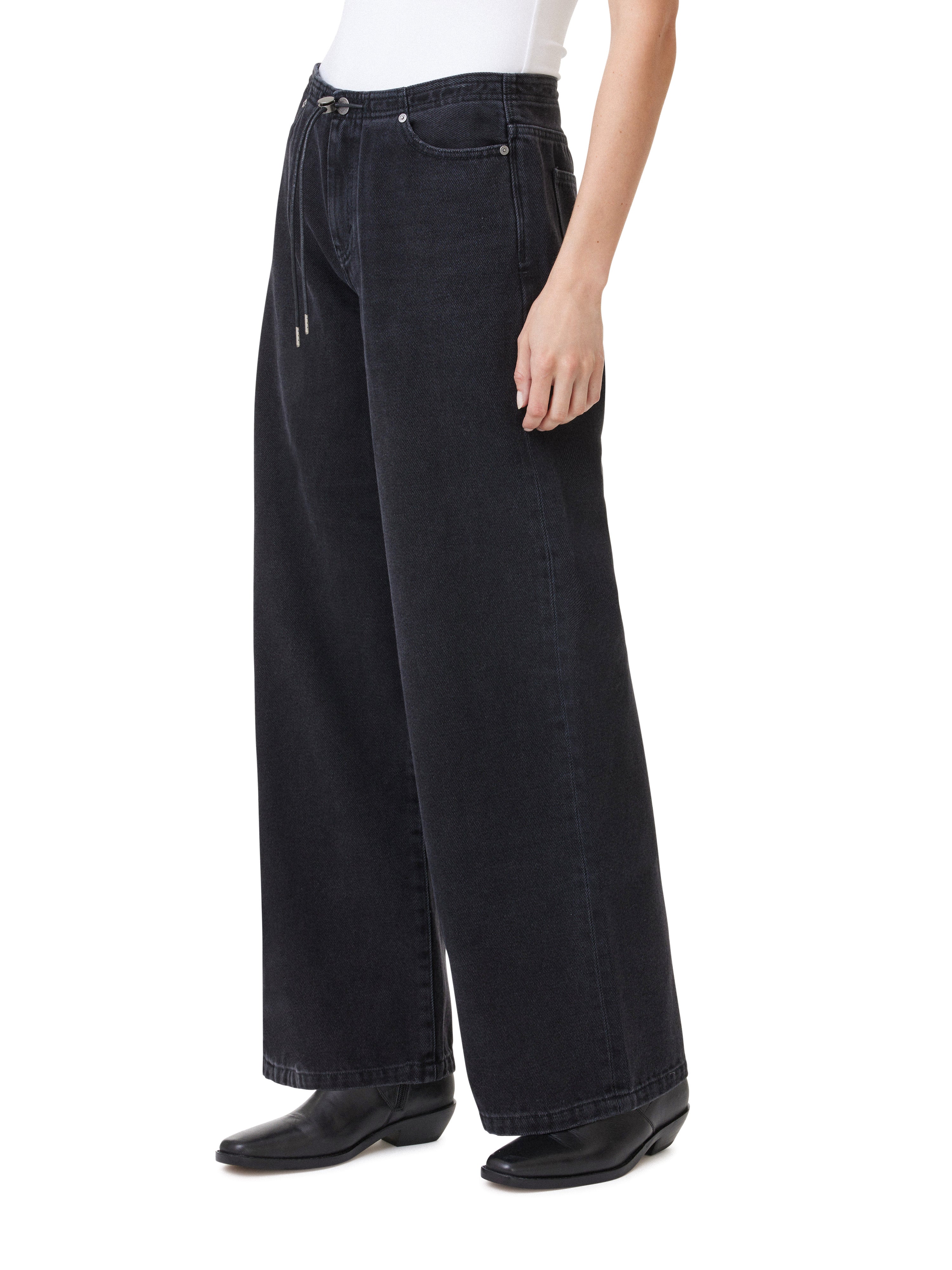 Jade Drawstring Wide Leg Jeans