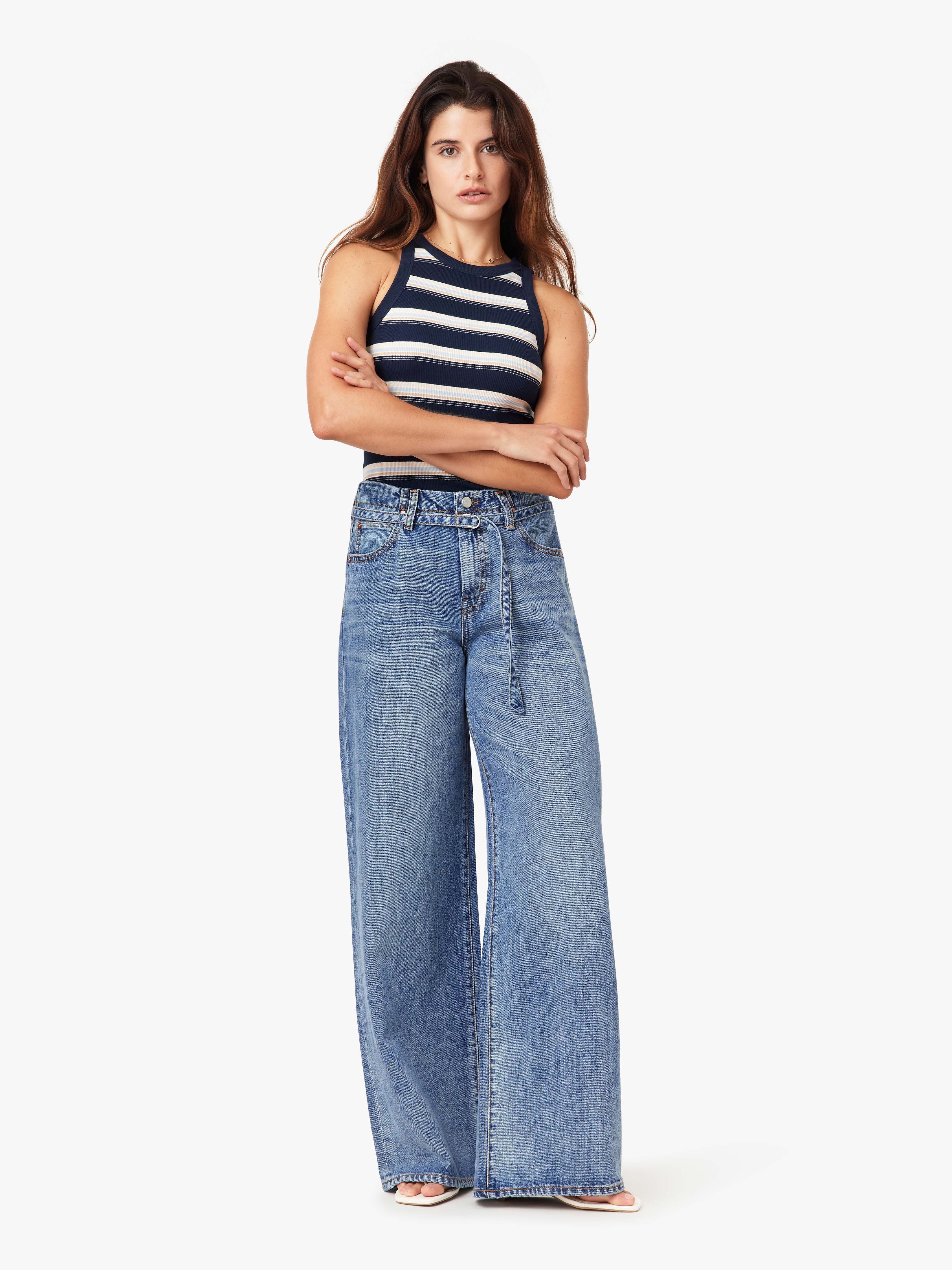 Brynn Belted Wide Leg Jeans
