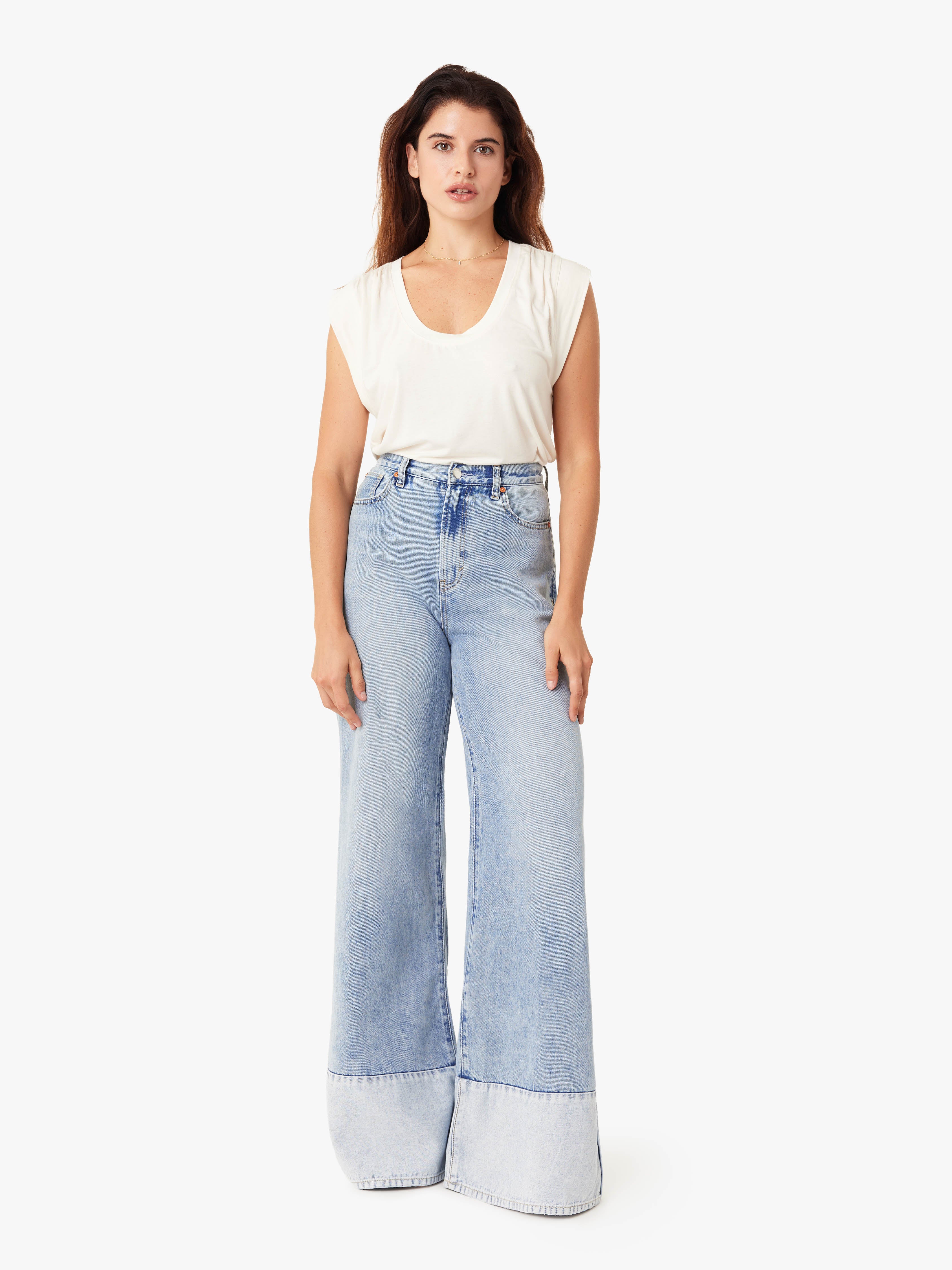 Emerson Cuffed Relaxed Flare Jeans
