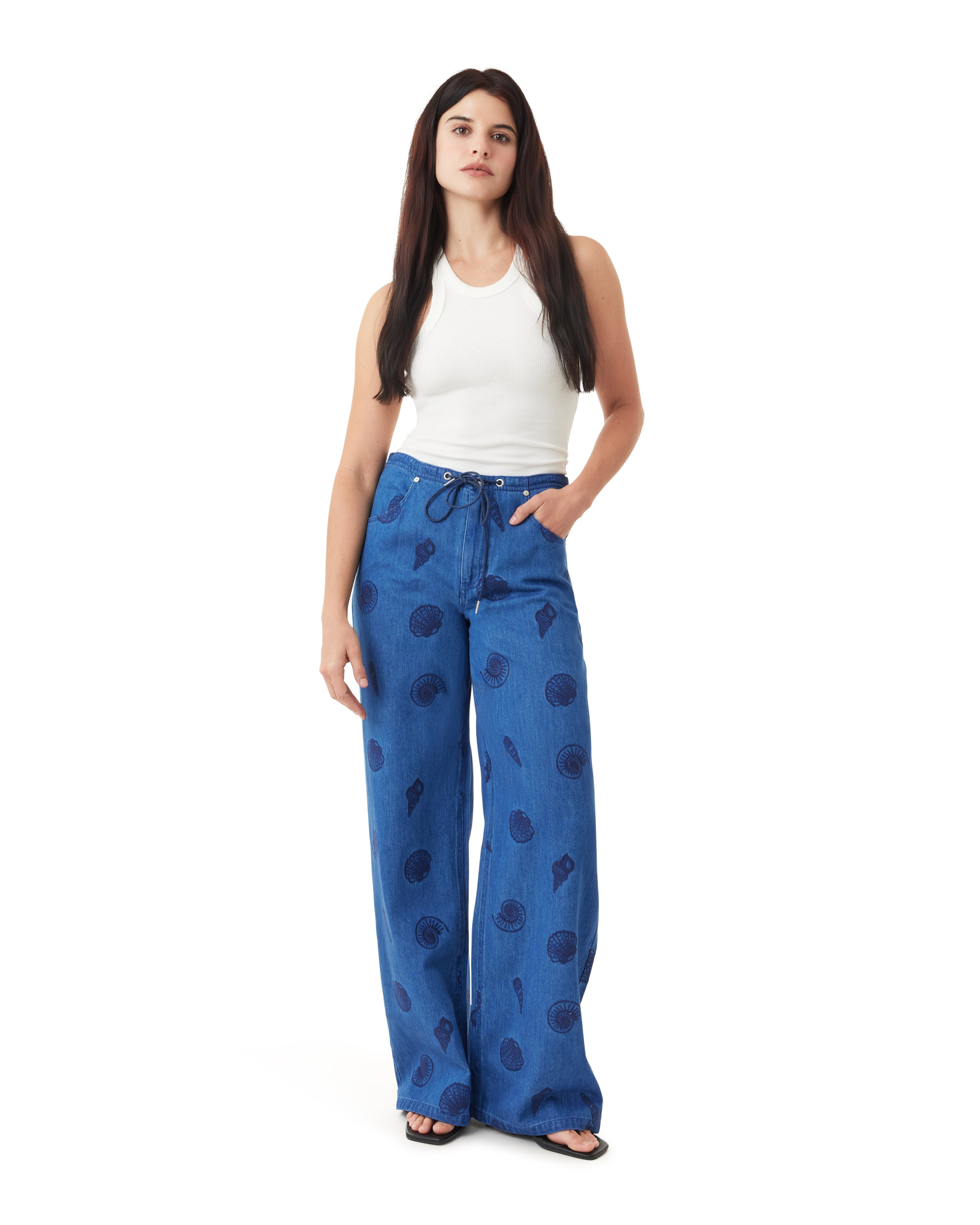 Lia Seashell Drawstring Wide Leg