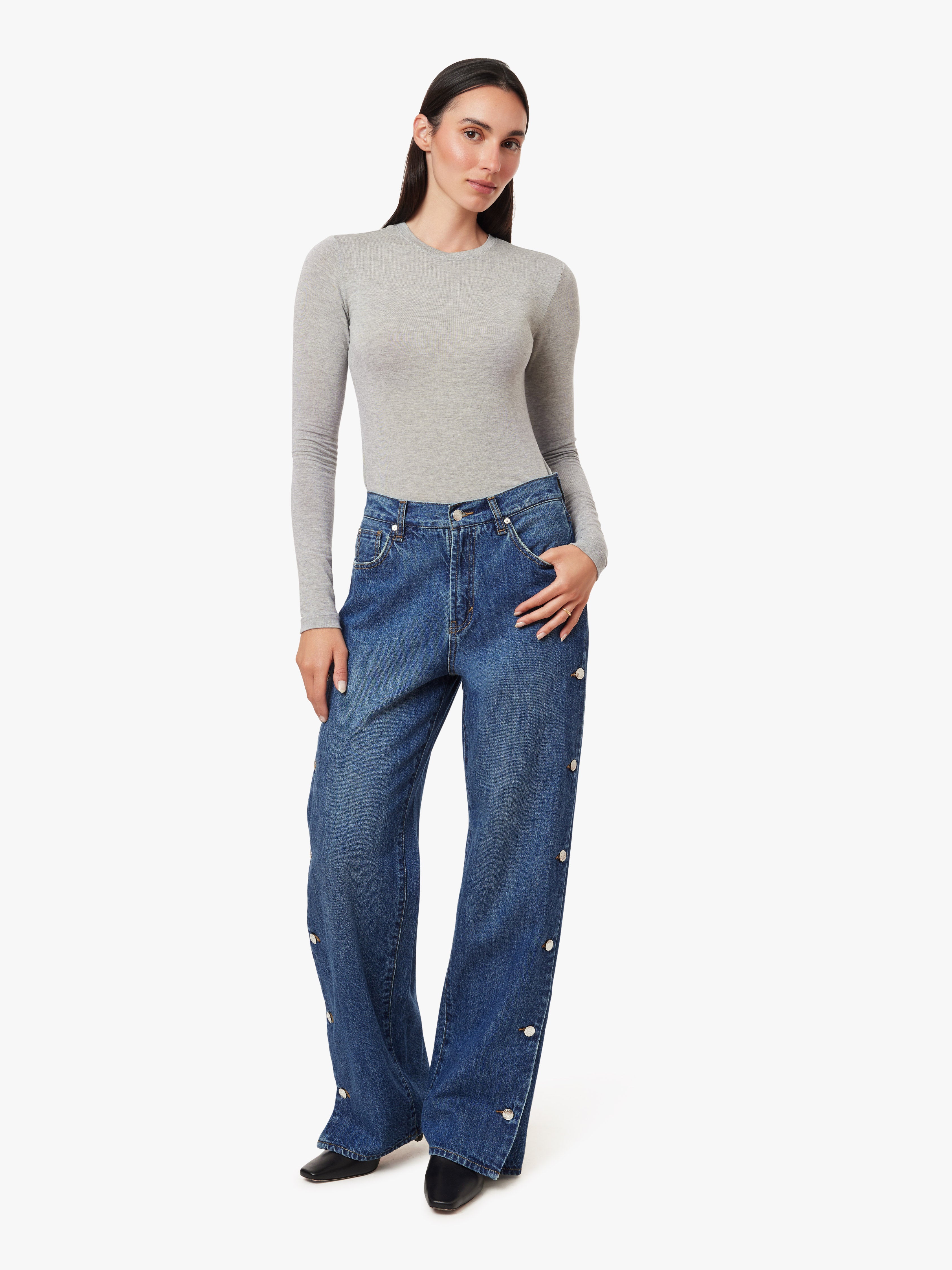 Wythe Buttoned Relaxed Straight Jean