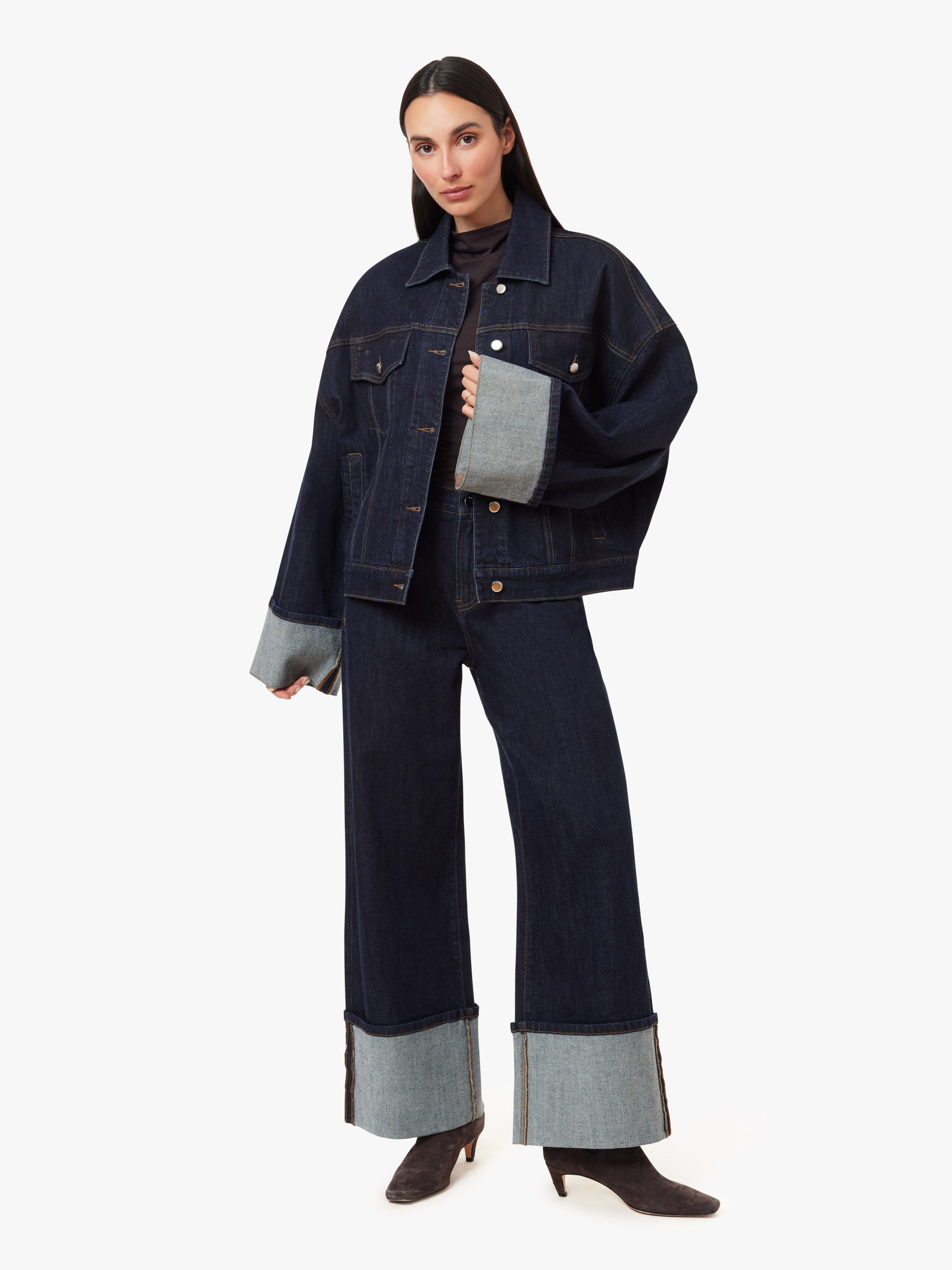 Camryn Cuffed Straight Crop Jeans