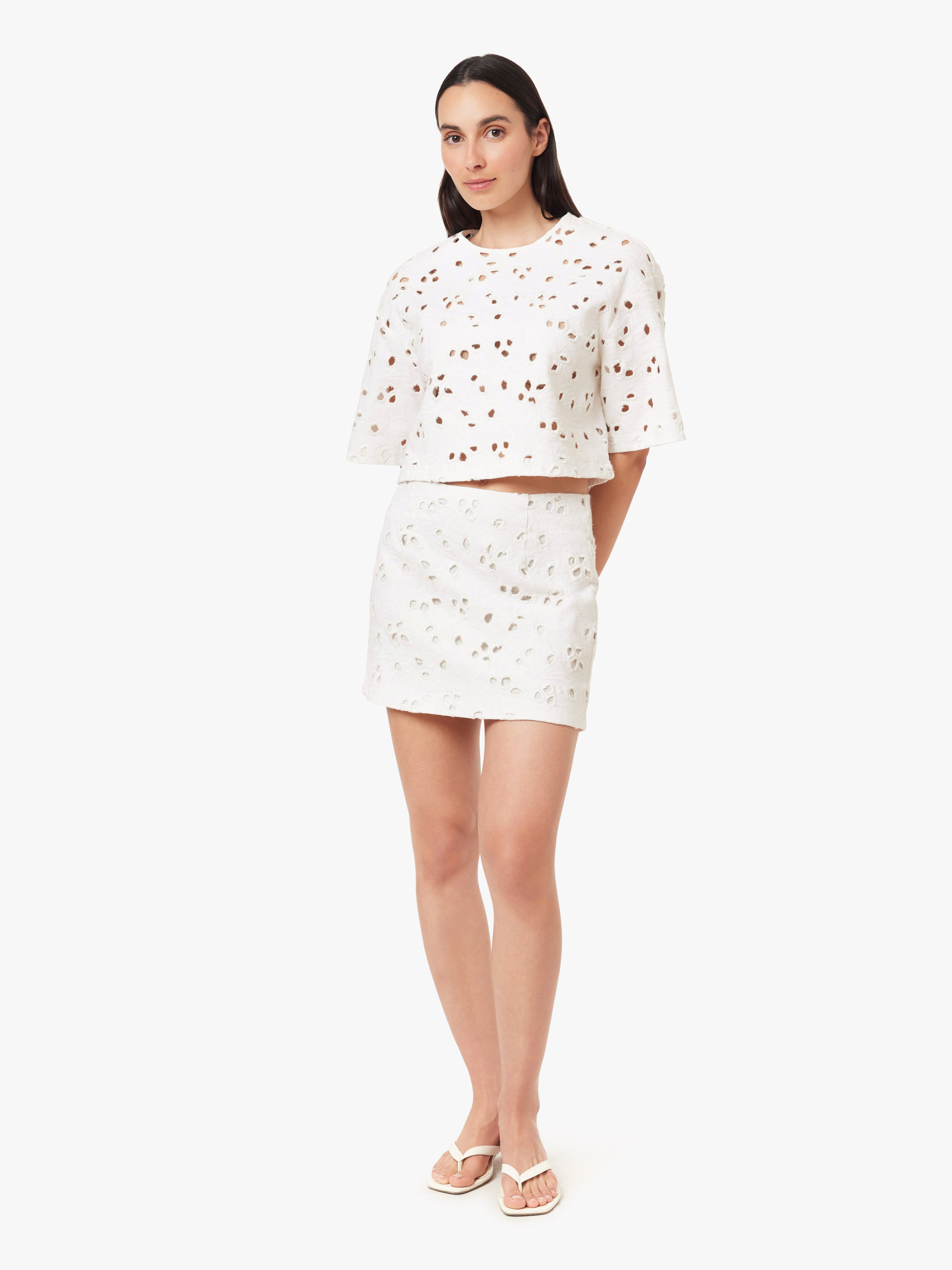 Embroidered Mini Skirt