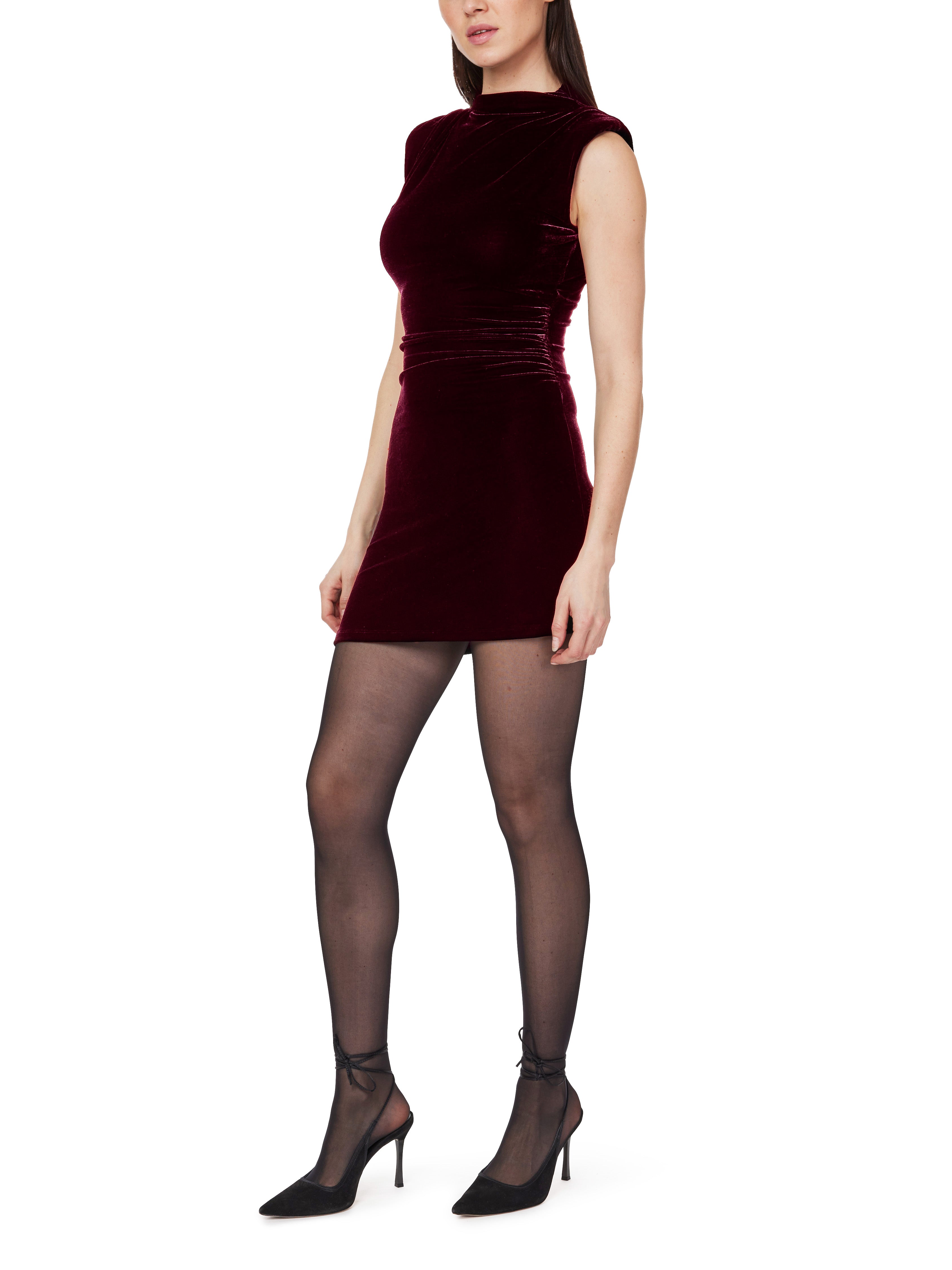 Draped Velvet Mini Dress