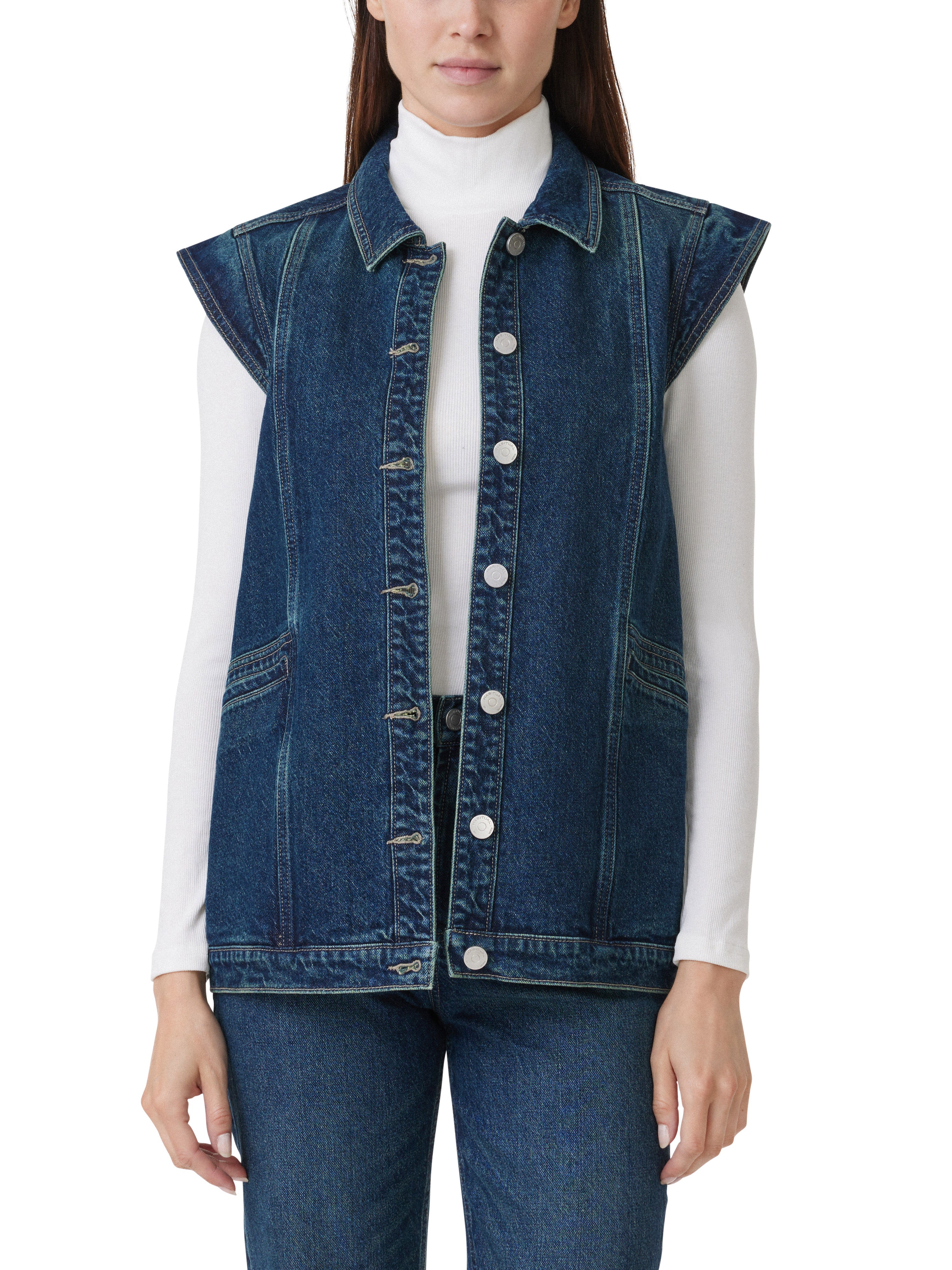 Cap Sleeve Denim Vest