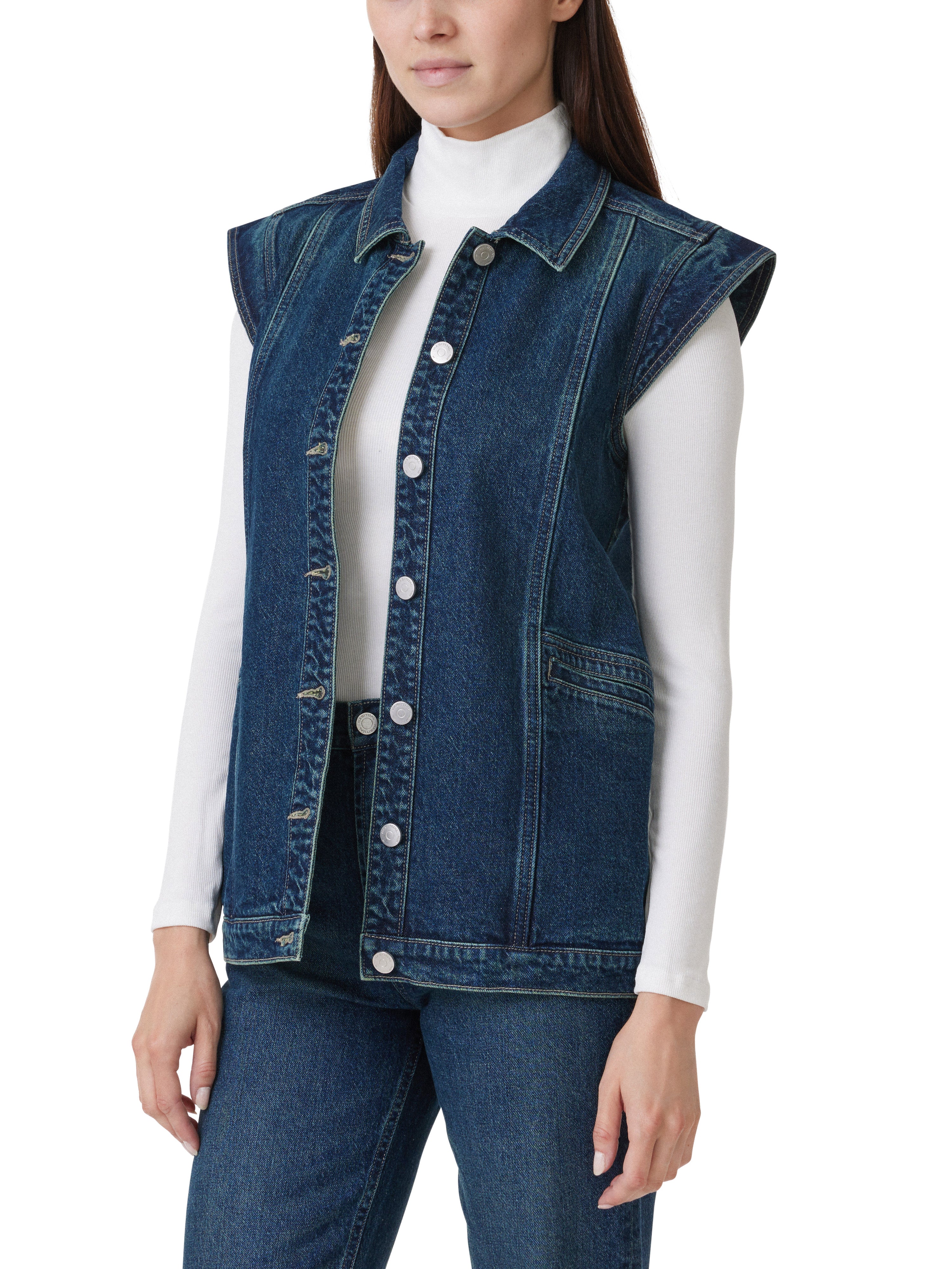 Cap Sleeve Denim Vest