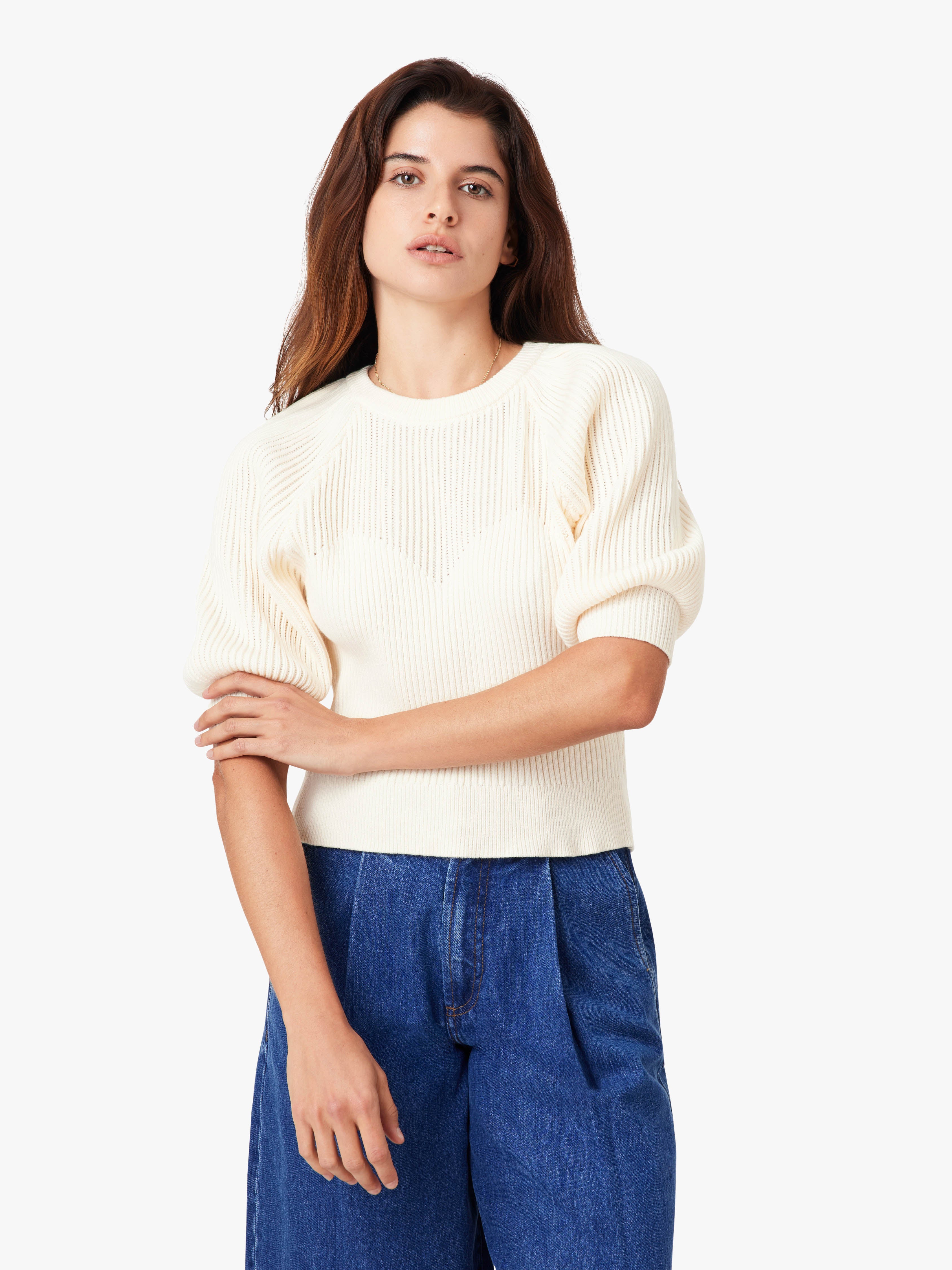 Puff Raglan Sleeve Sweater