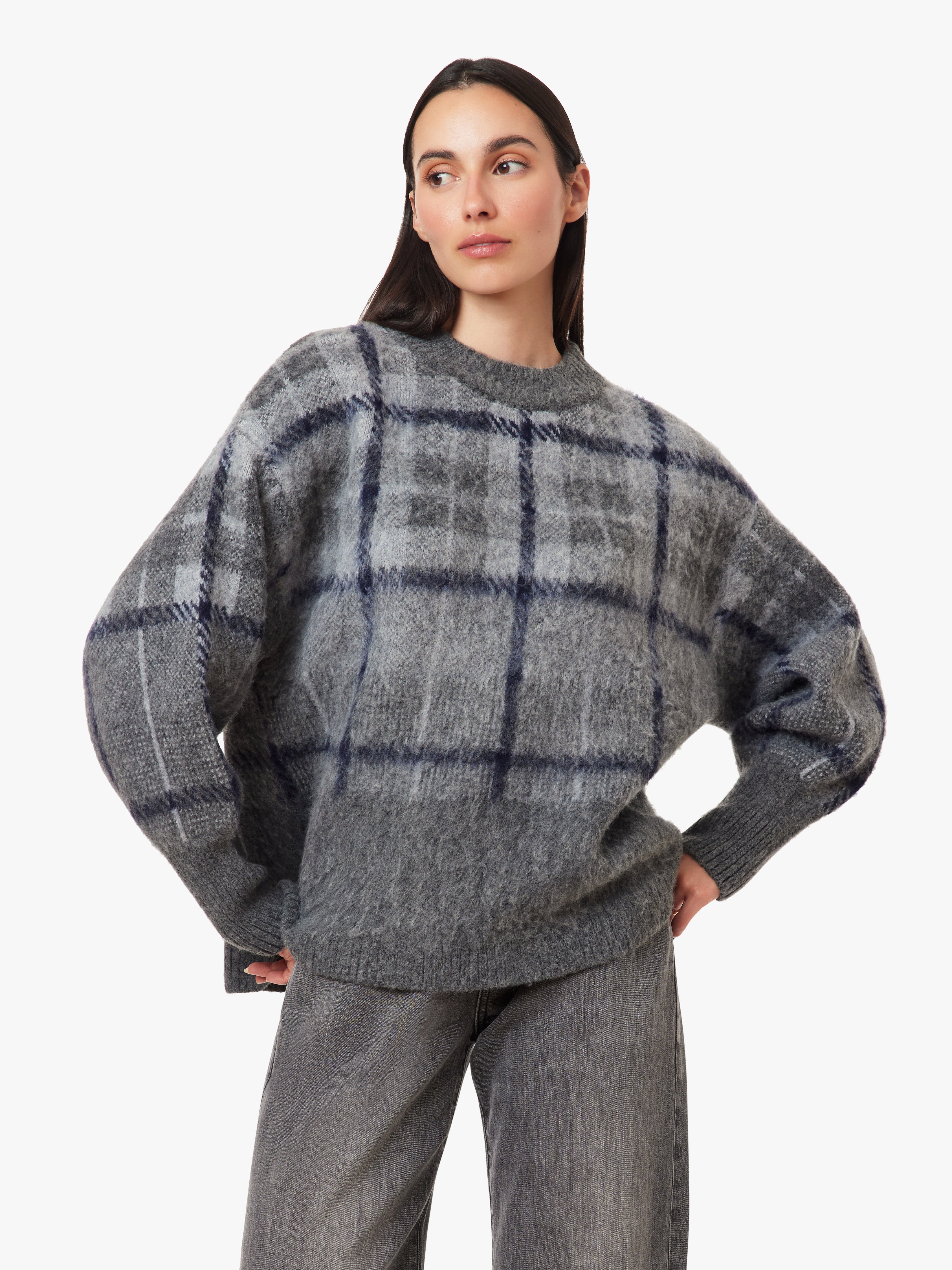 Brushed Plaid Sweater