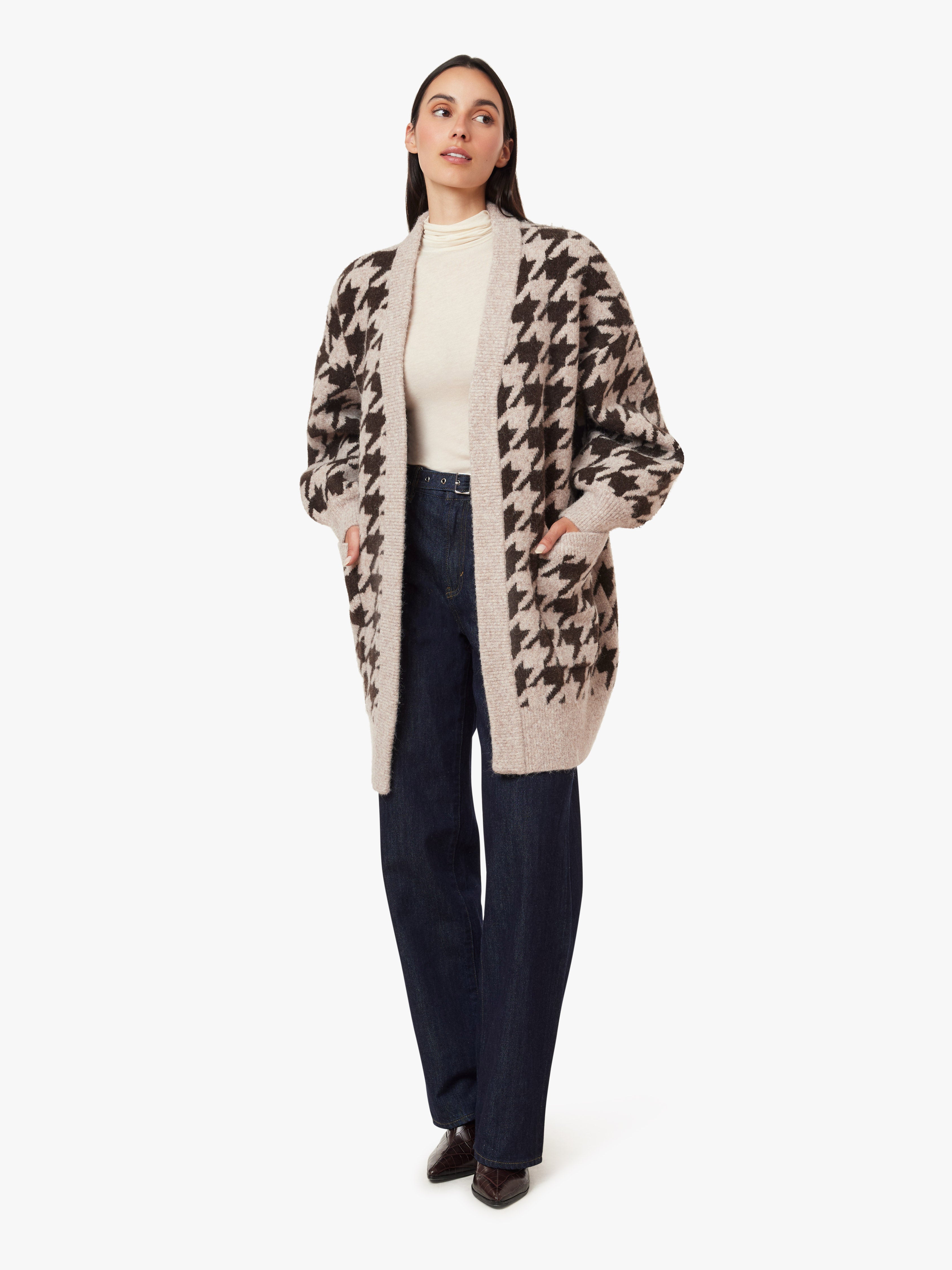 Houndstooth Sweater Cardigan