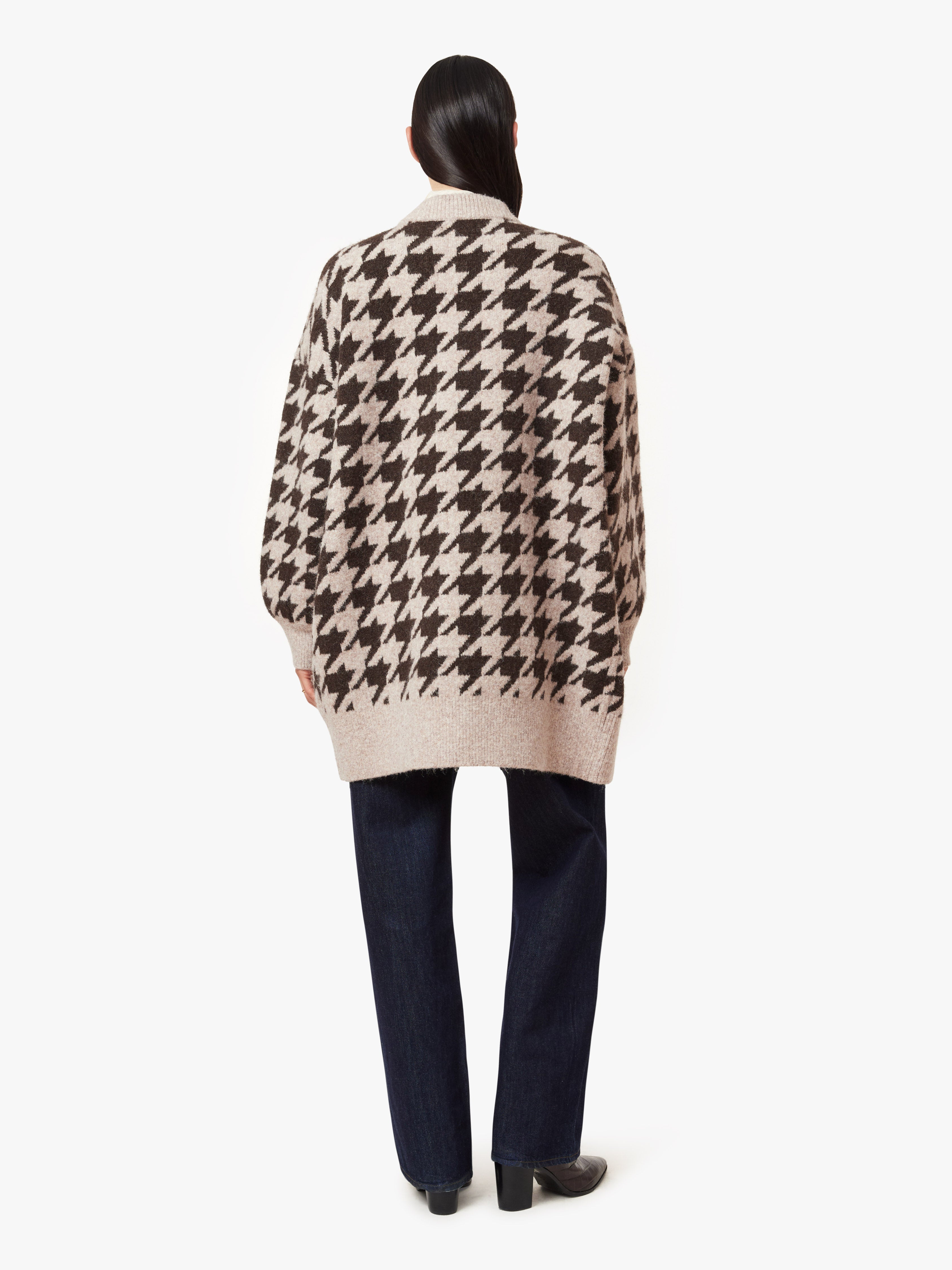 Houndstooth Sweater Cardigan