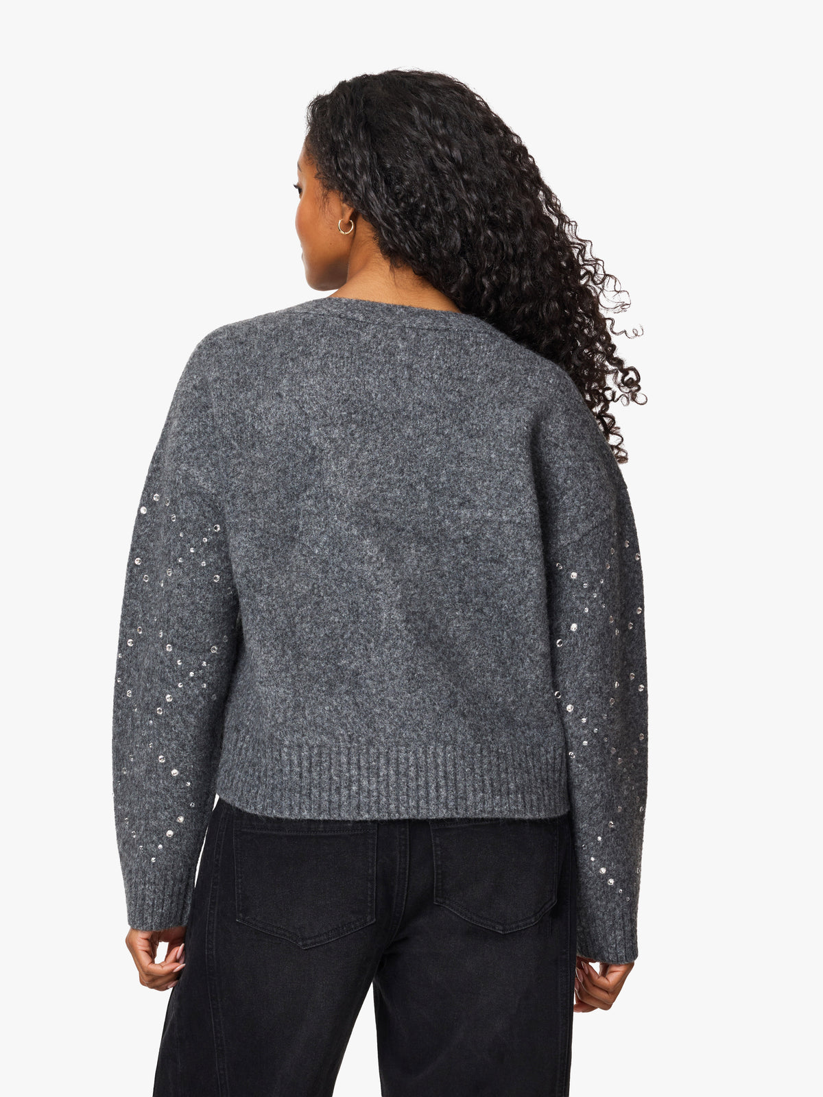 Rhinestone Argyle Cardigan