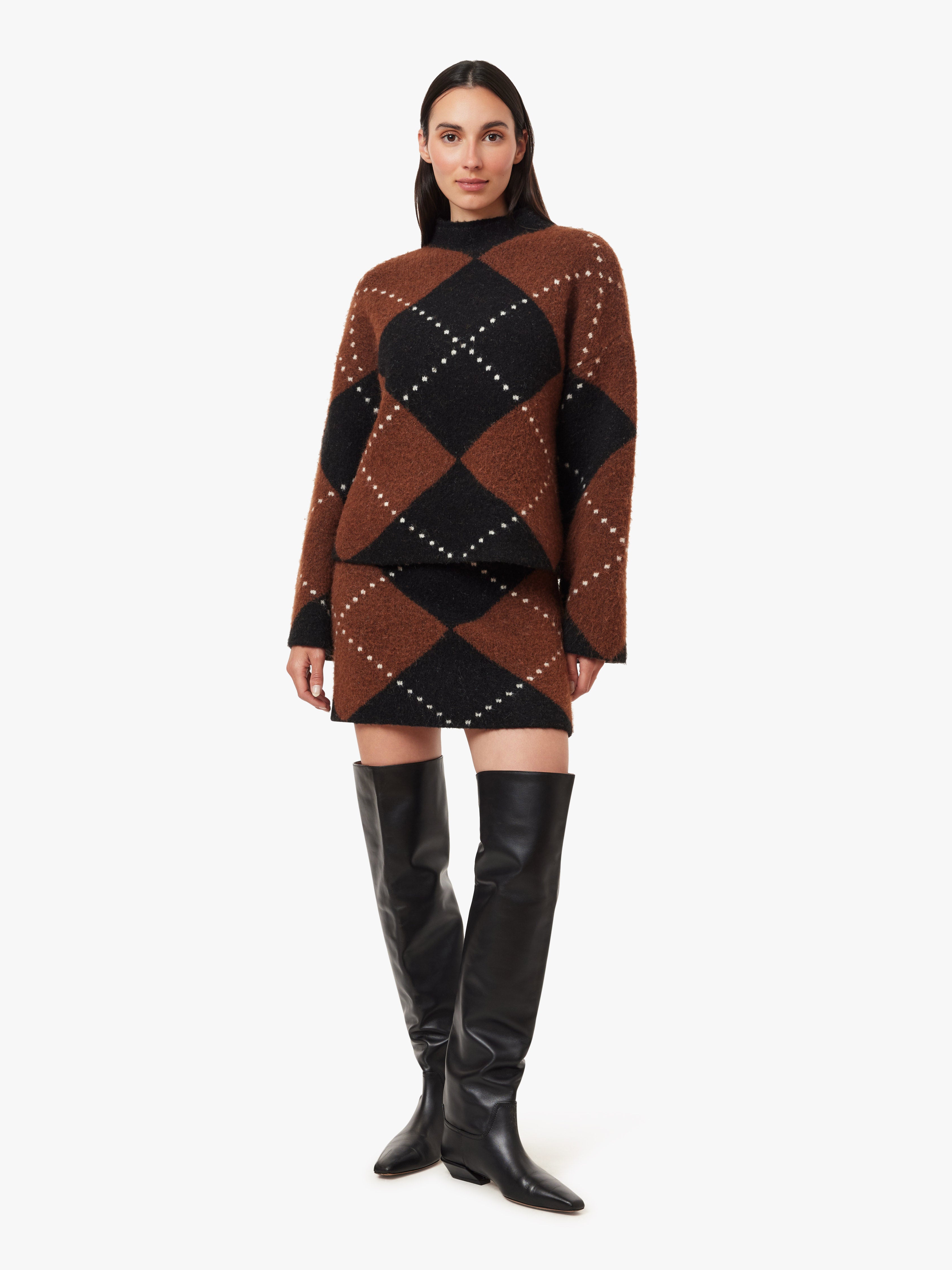 Argyle Sweater Mini Skirt