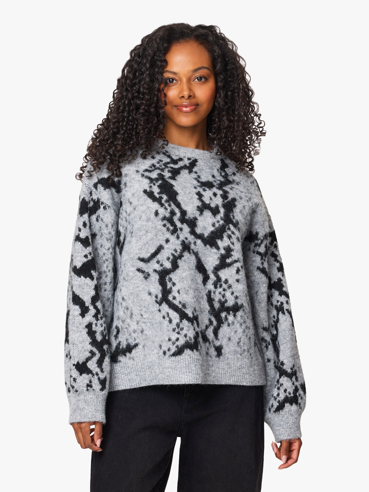 Fuzzy Python Print Sweater