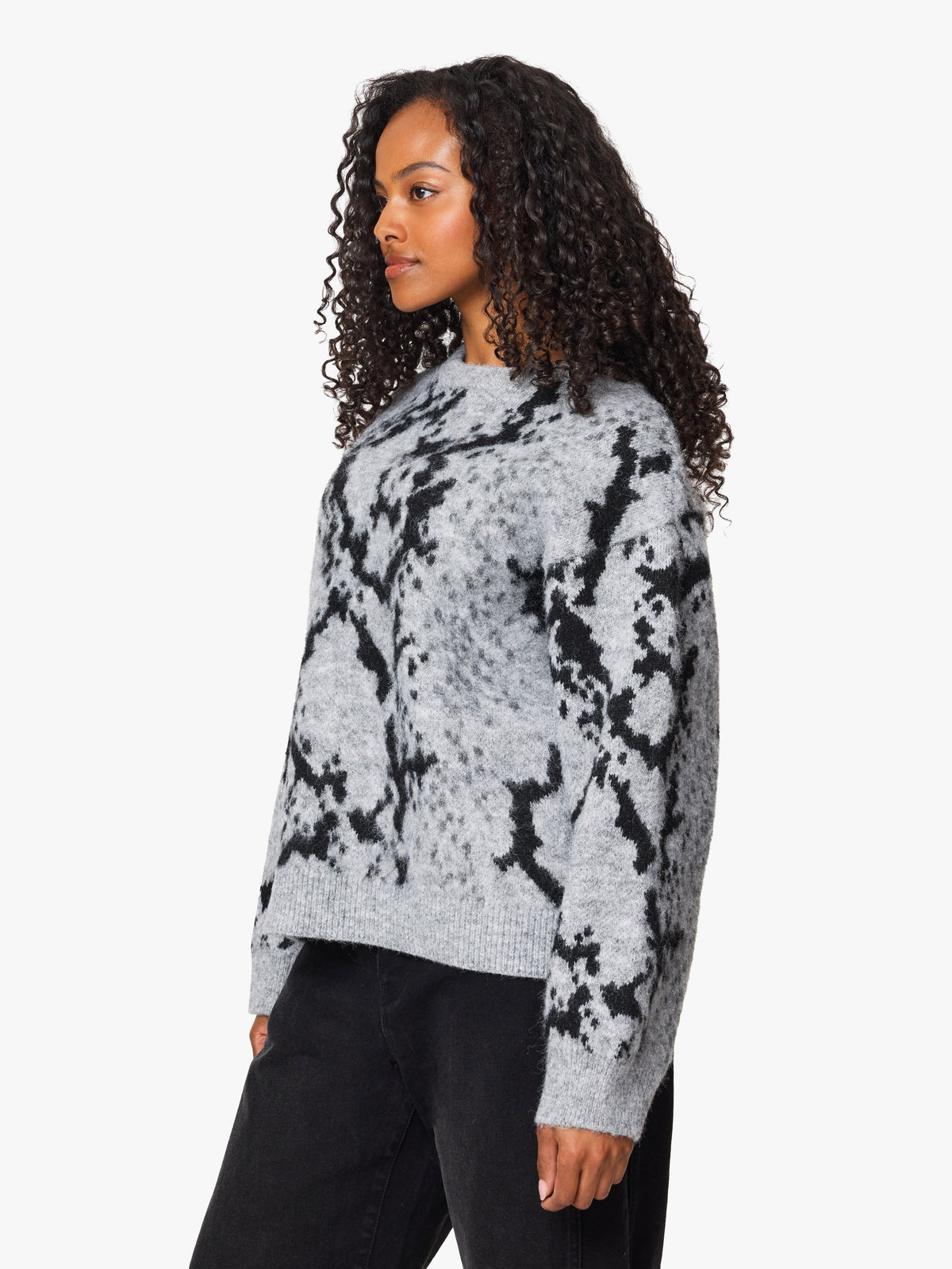Fuzzy Python Print Sweater