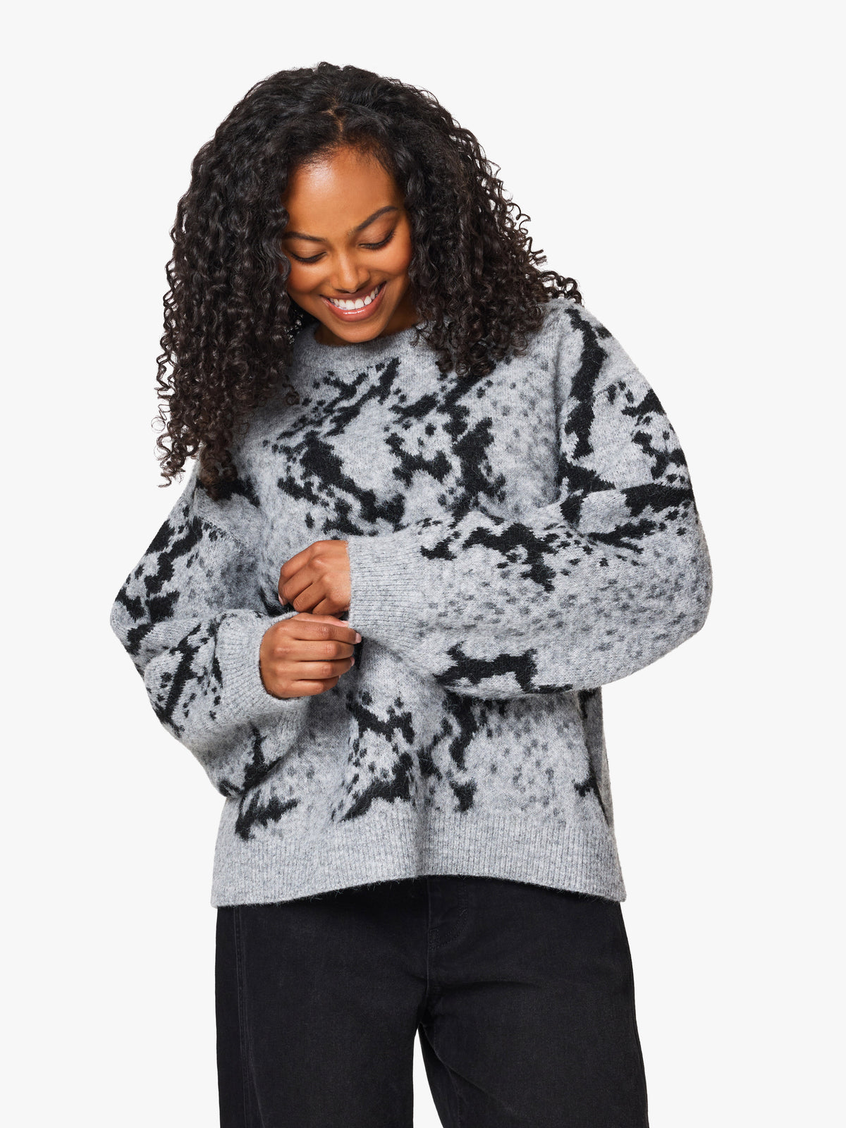 Fuzzy Python Print Sweater