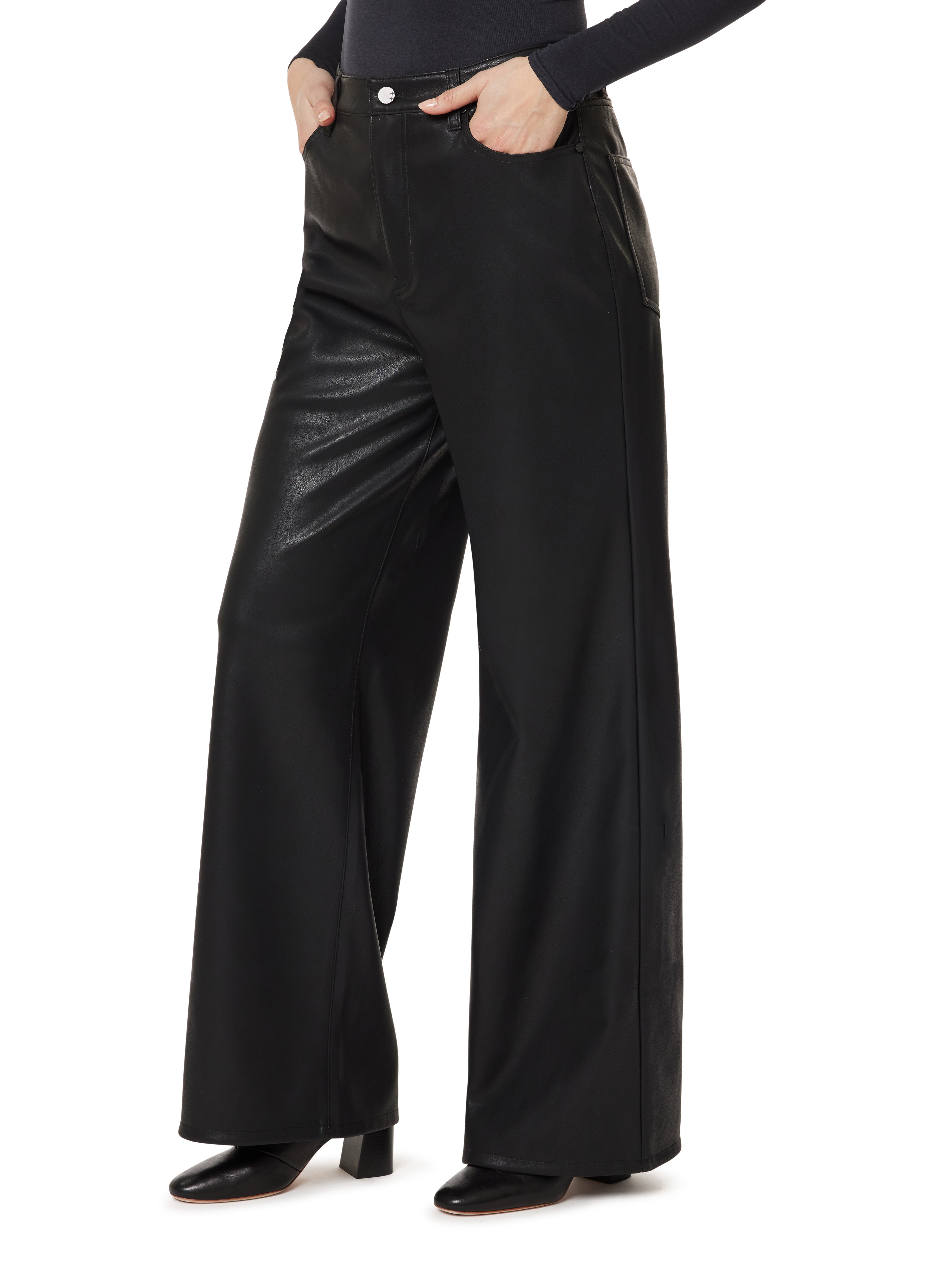 Faux Leather Slouch Wide Leg