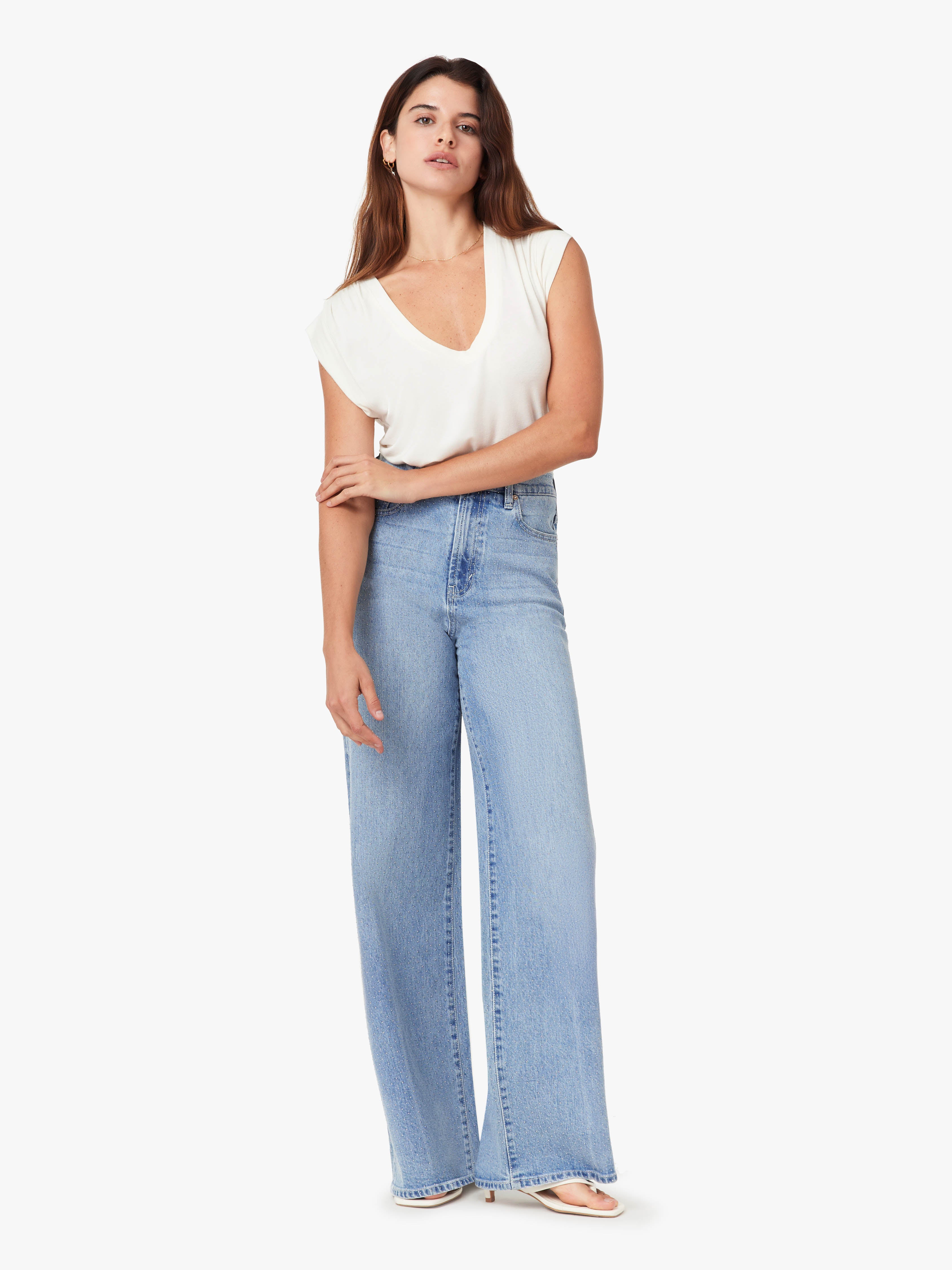 Gemma Micro Stud Wide Leg Slouch
