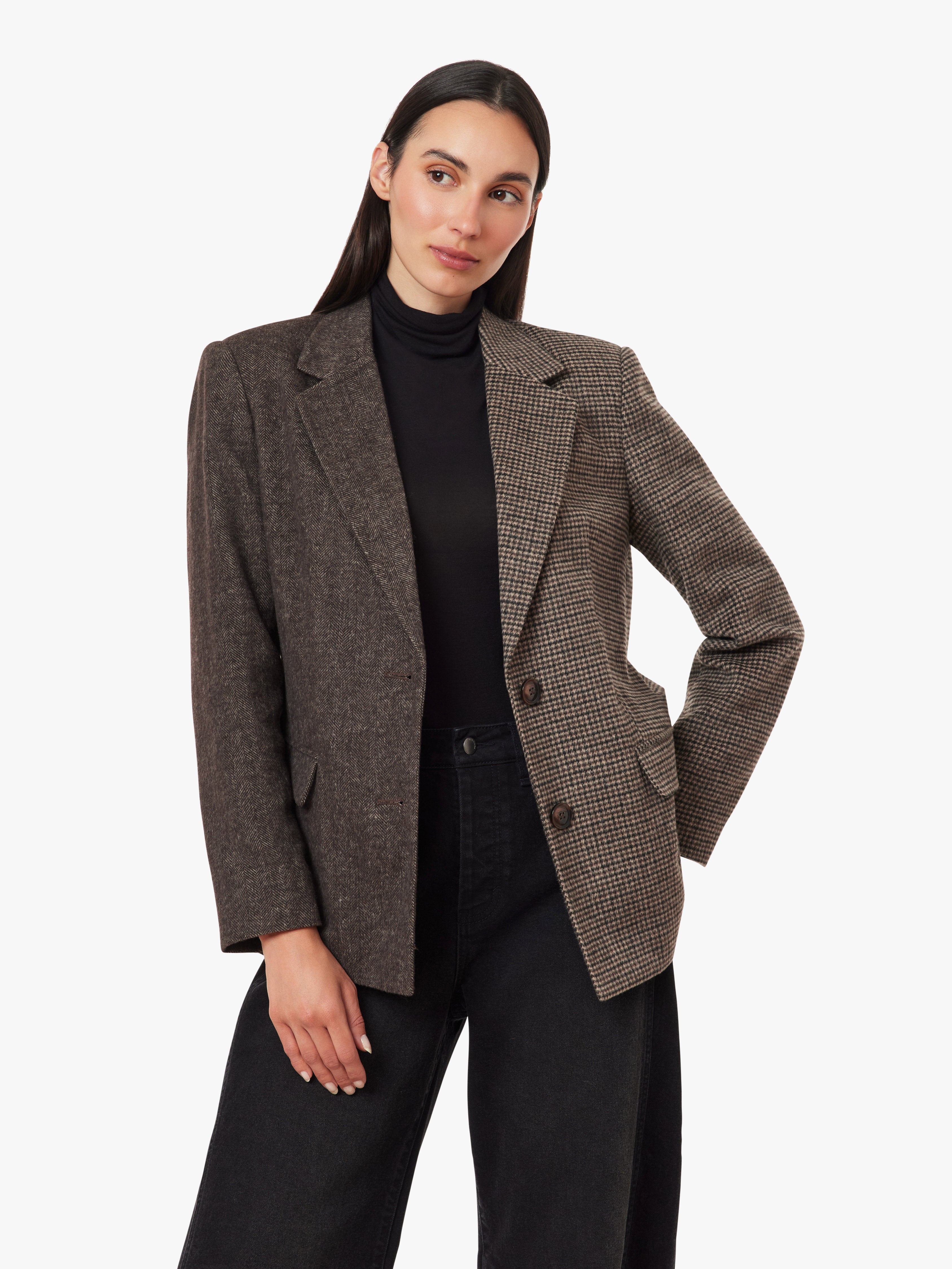 Herringbone Mix Blazer Coat