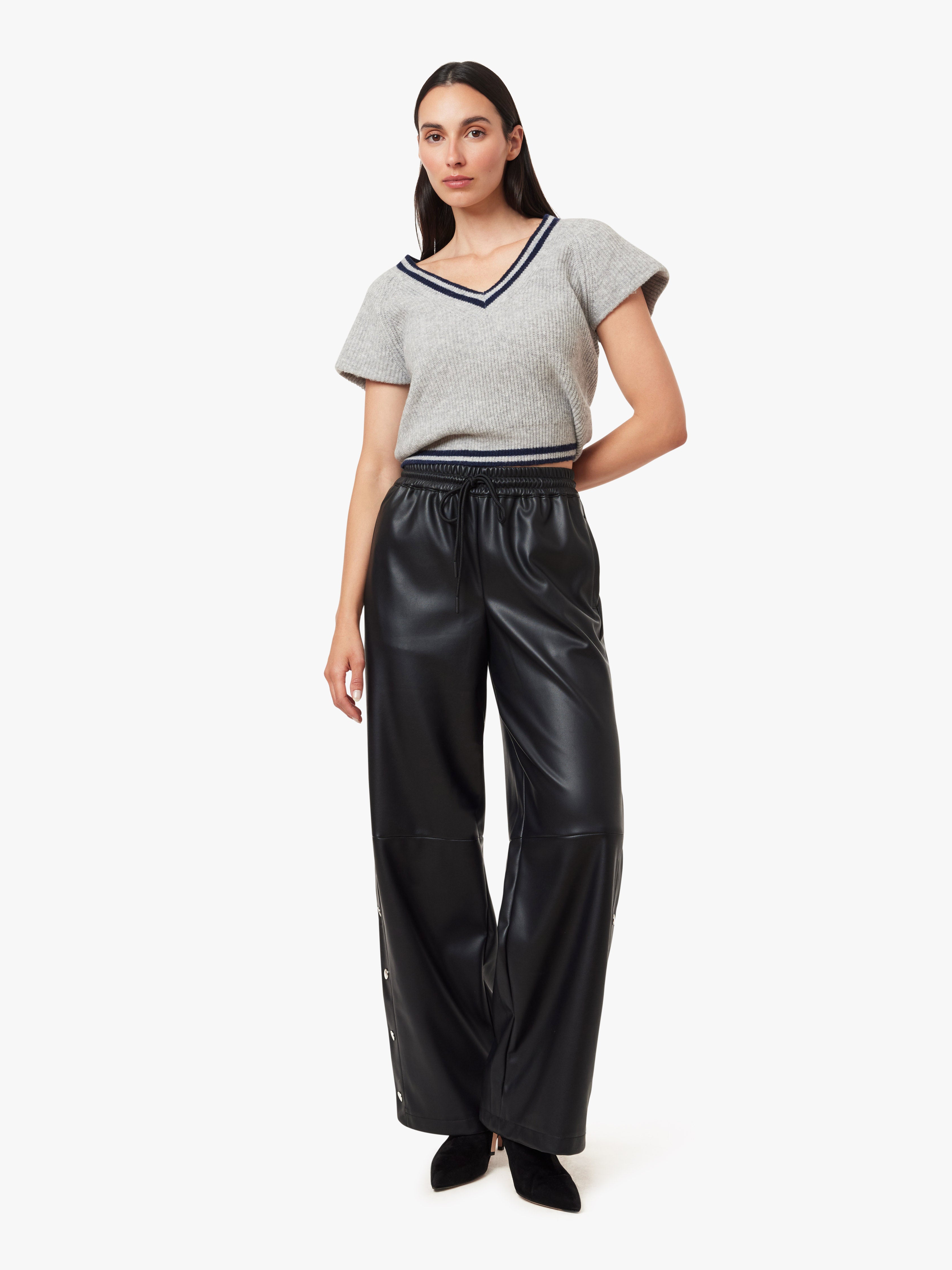 Vegan Leather Track Pant