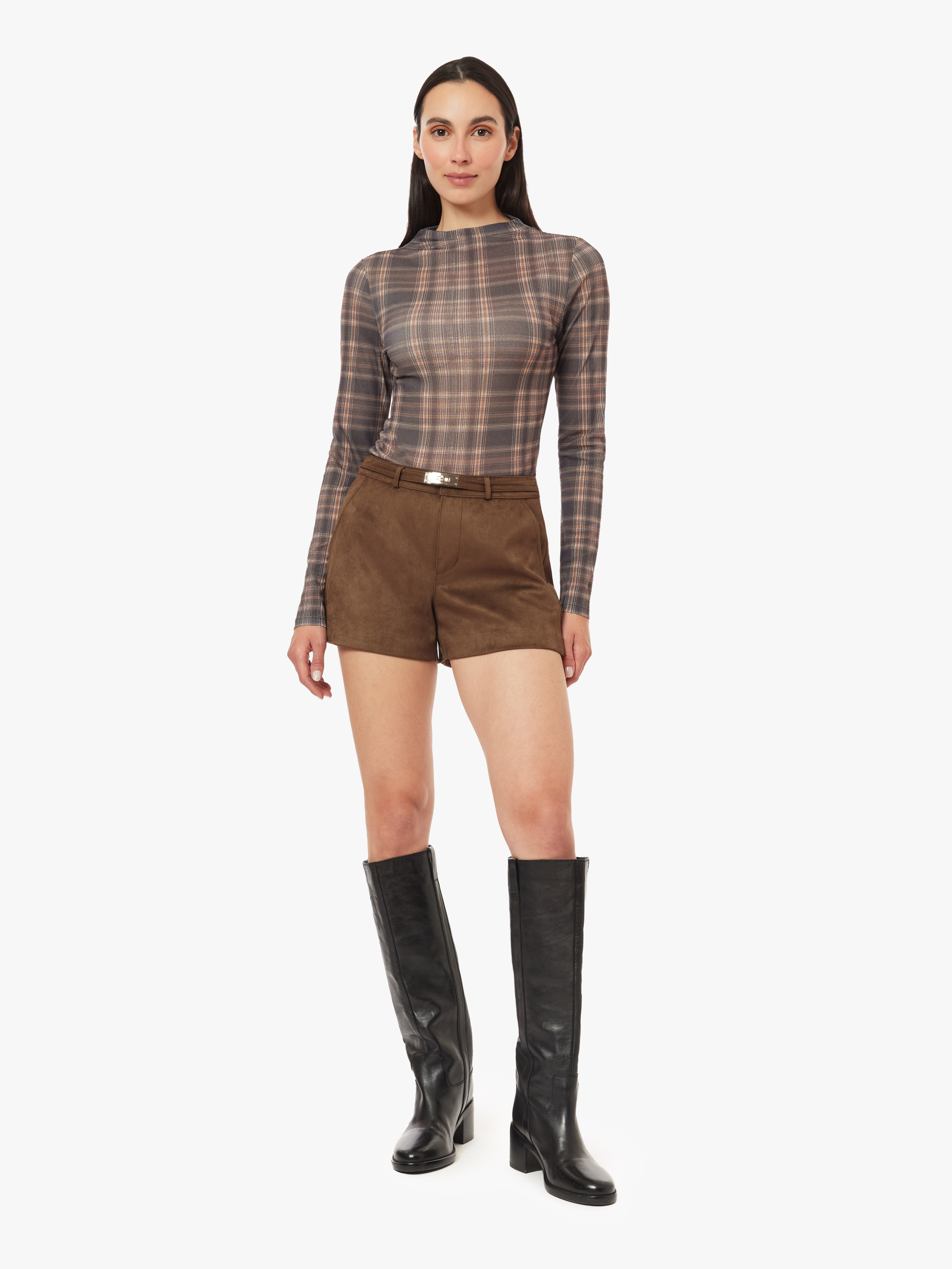 Vegan Suede Micro Mini Shorts