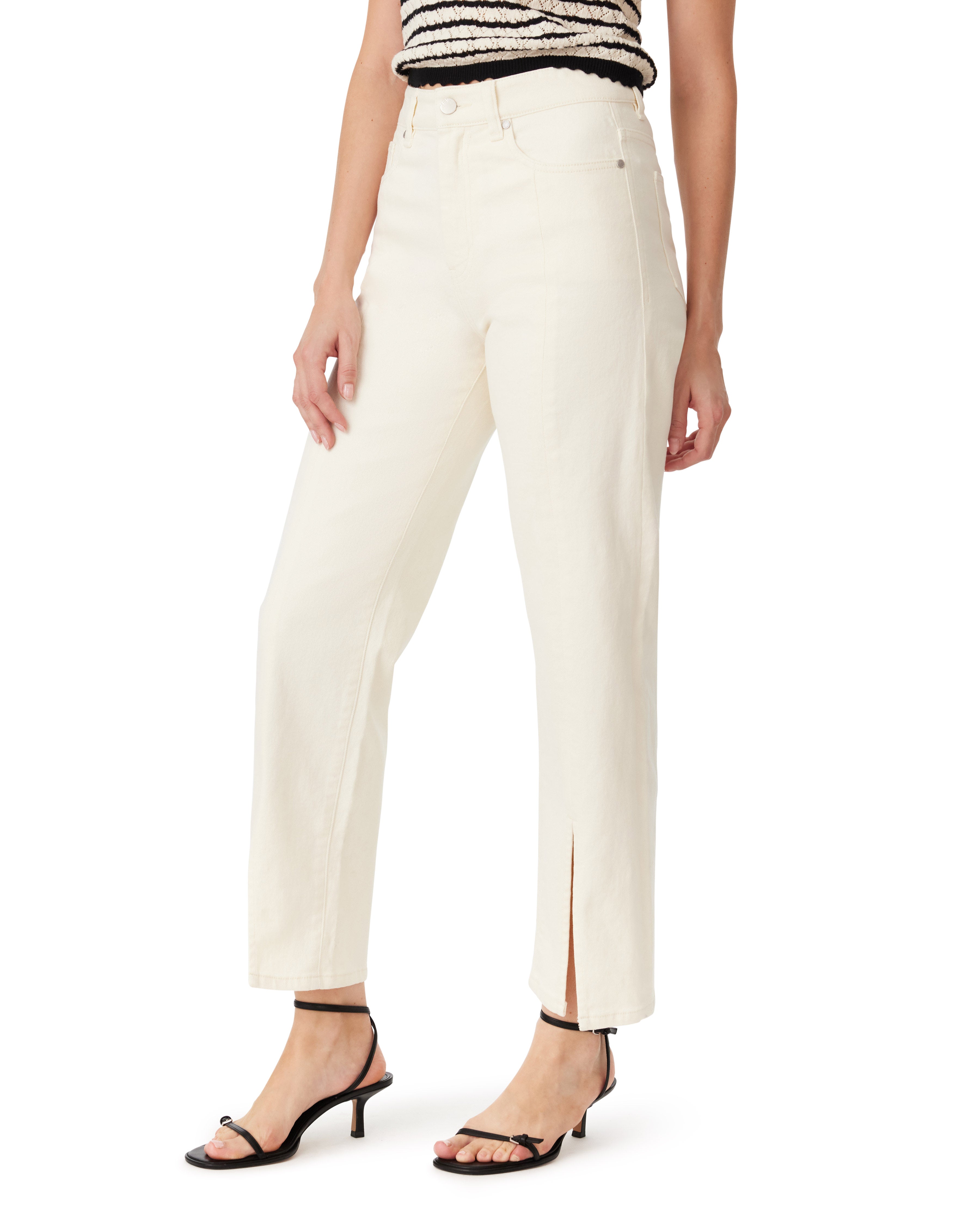 High Rise Straight Slit Jeans