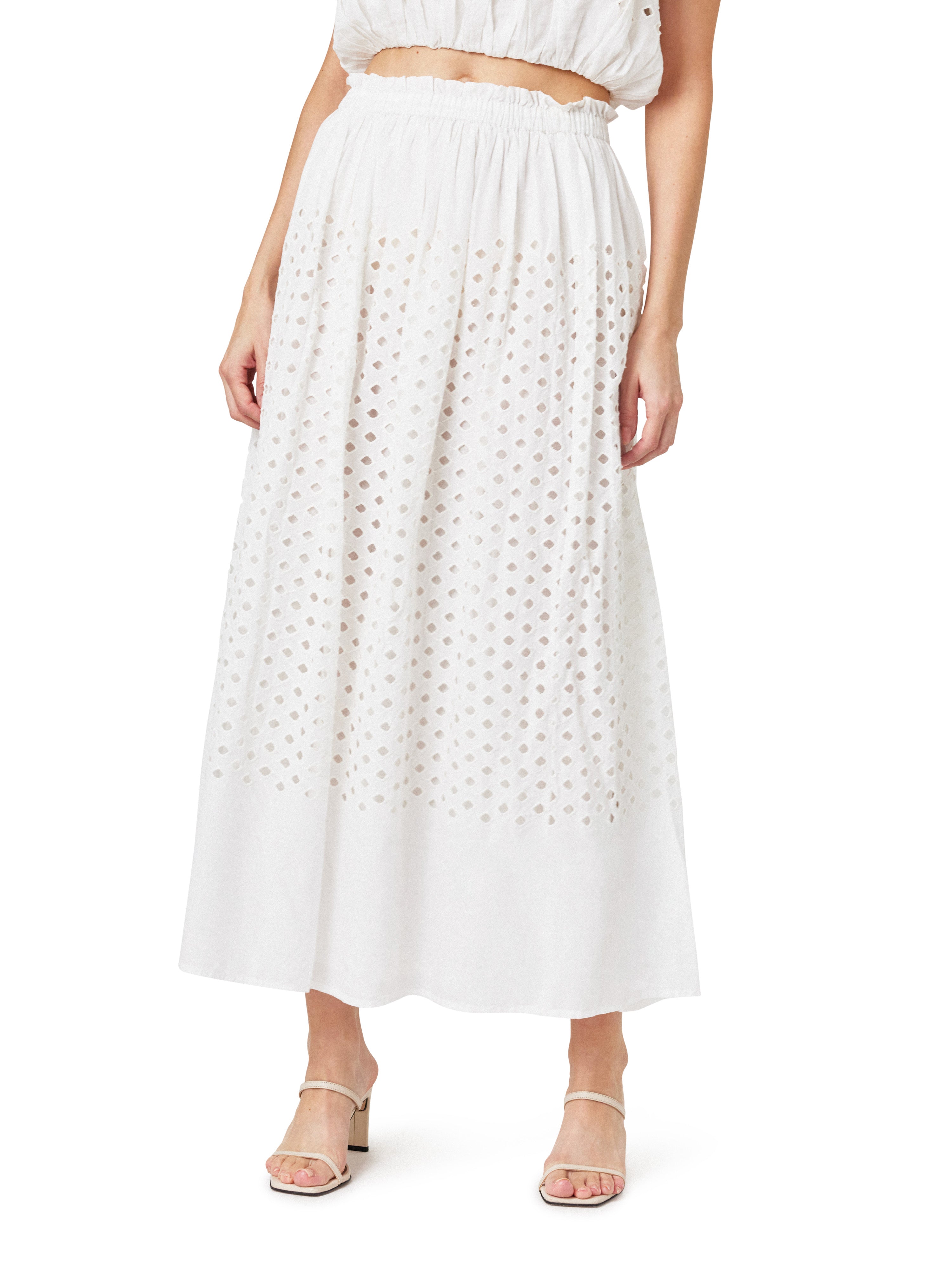 Eyelet Maxi Skirt