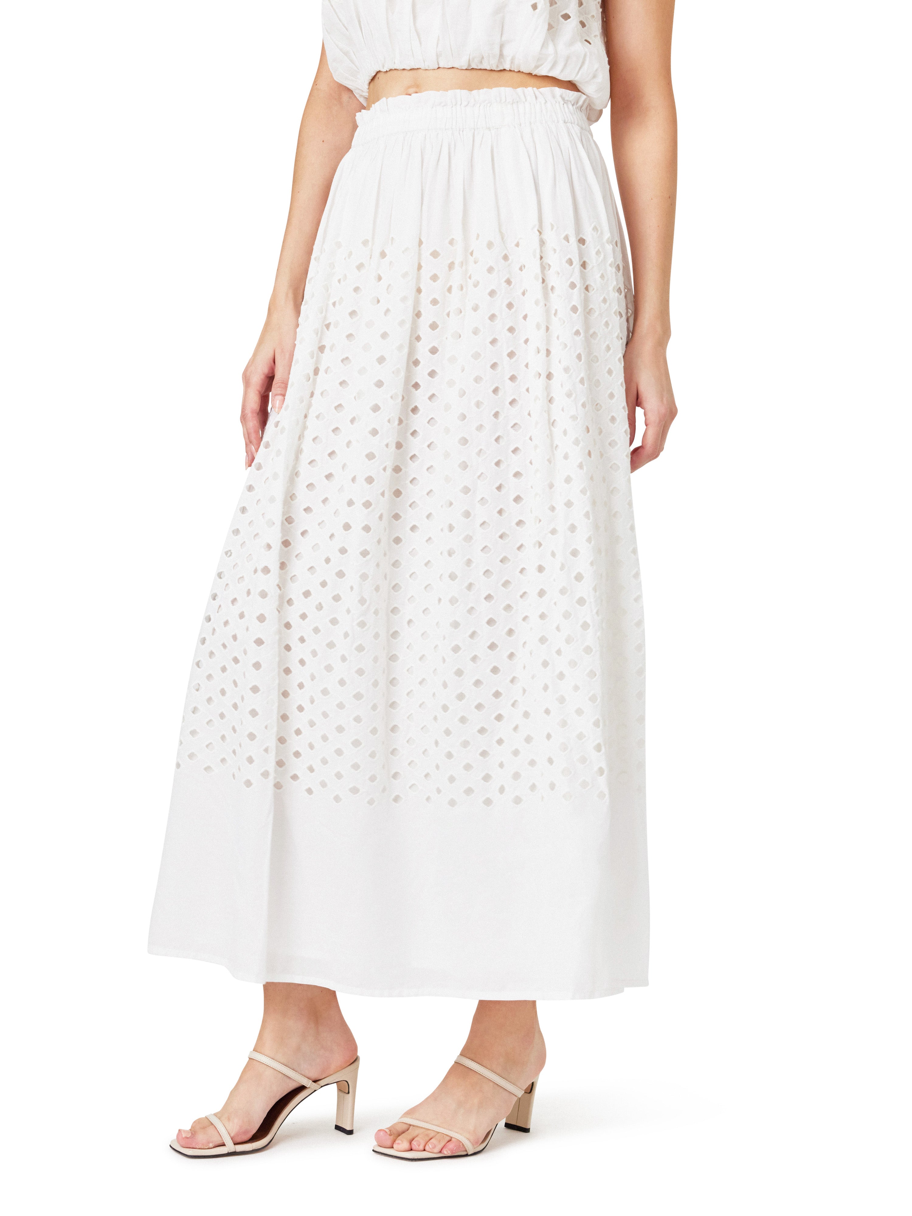 Eyelet Maxi Skirt