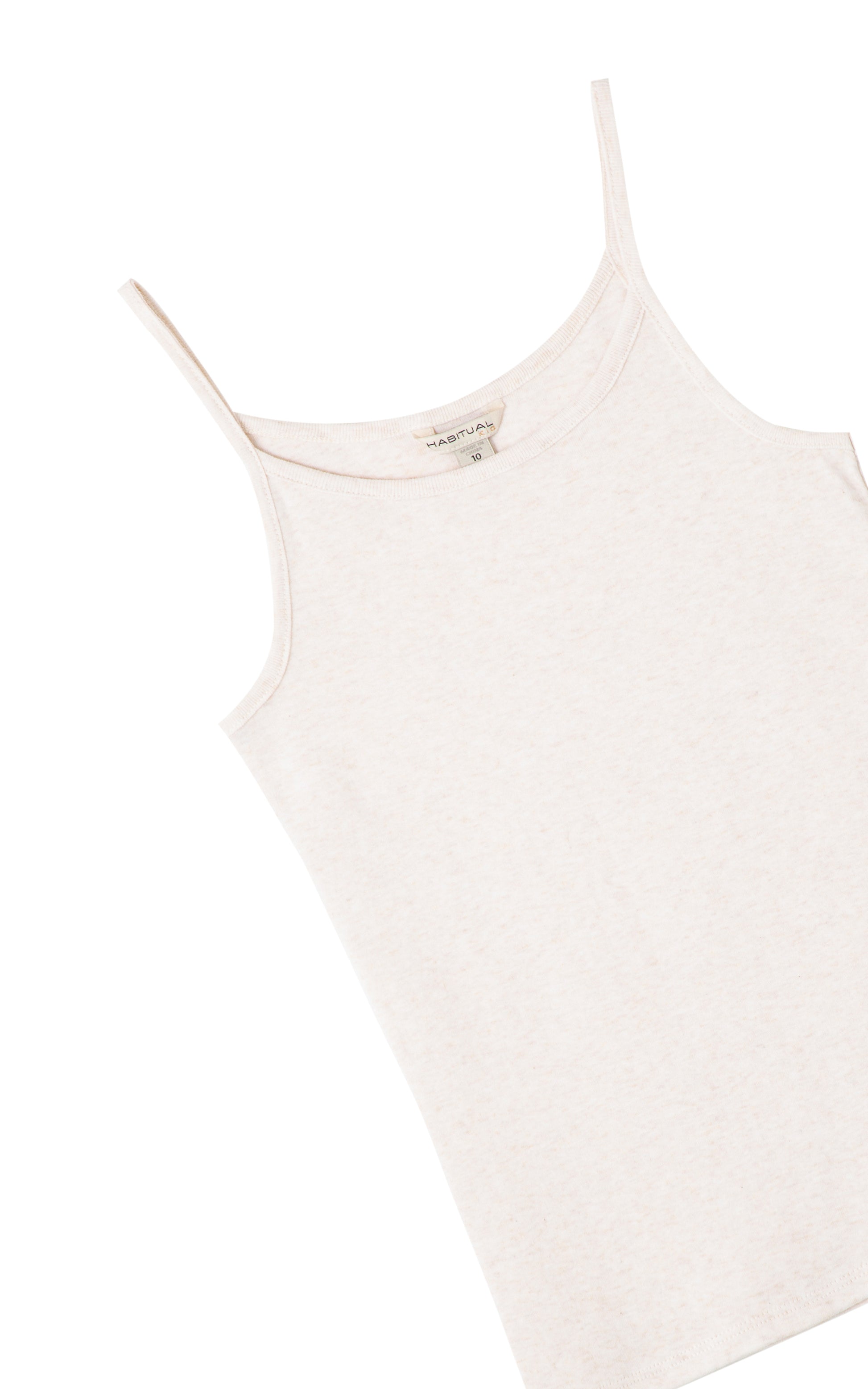 Close up view of an white  tank top 