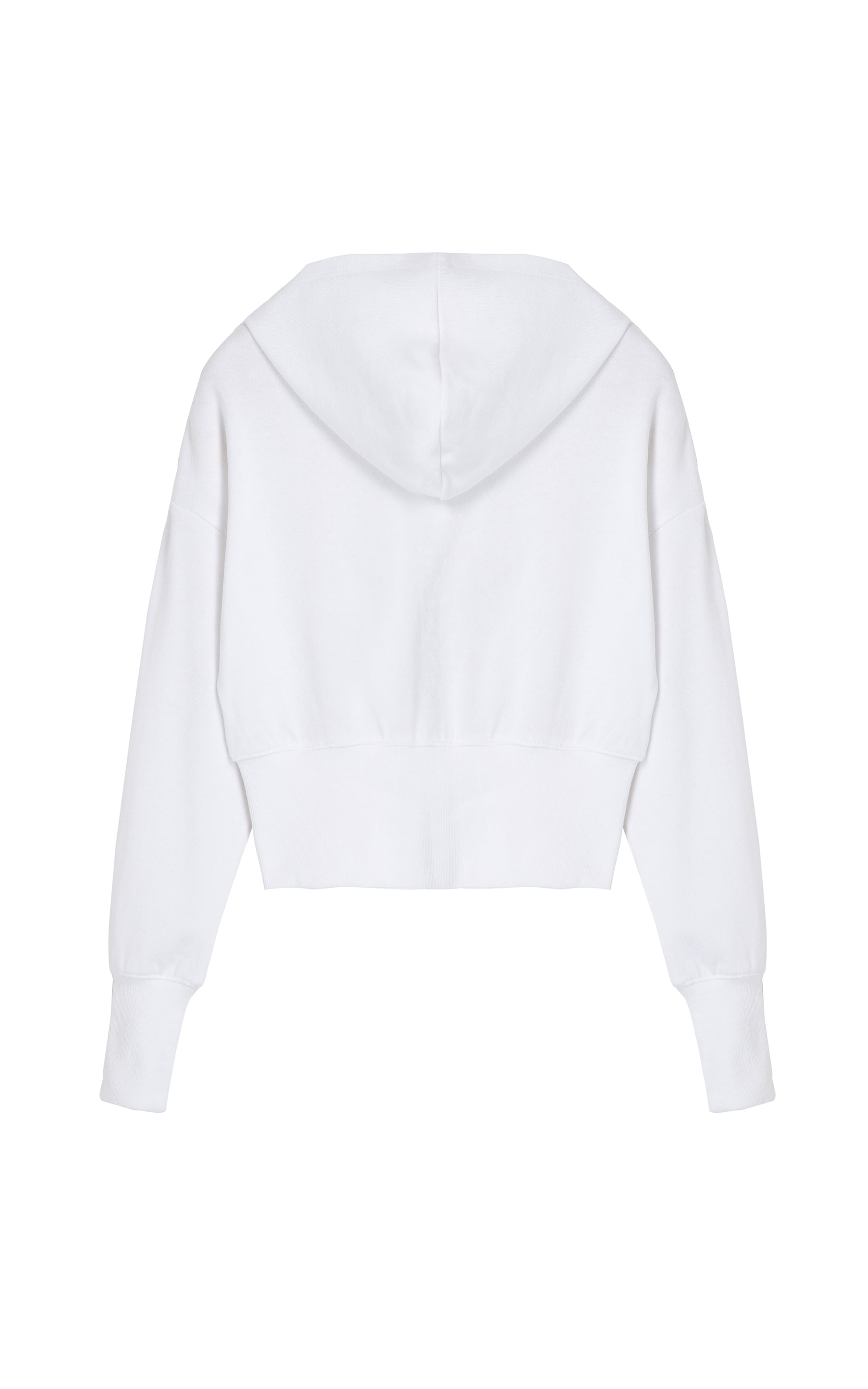 Back View White Zip-Up Hoodie 