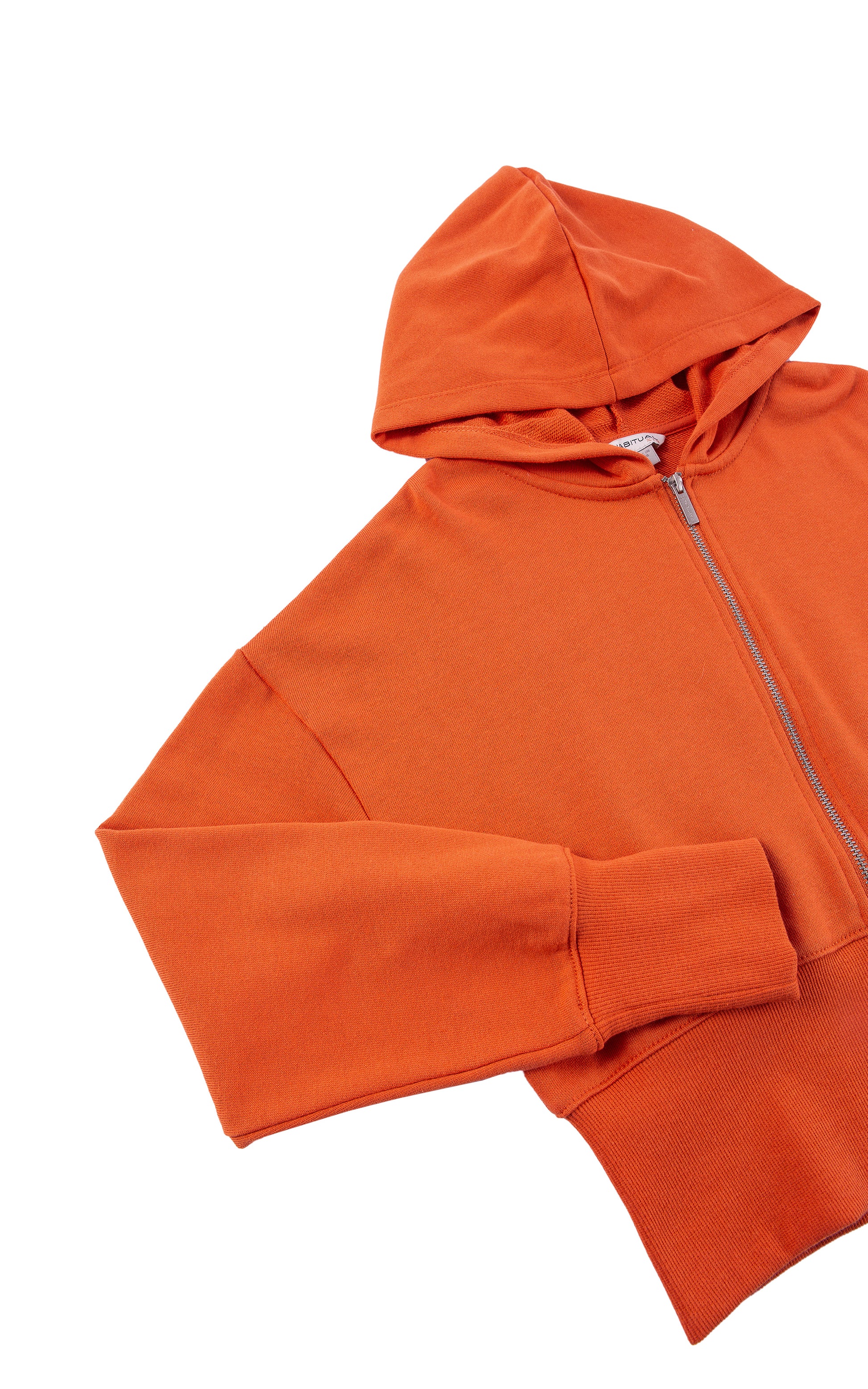 Sleeve View Orange Zip-Up Hoodie 